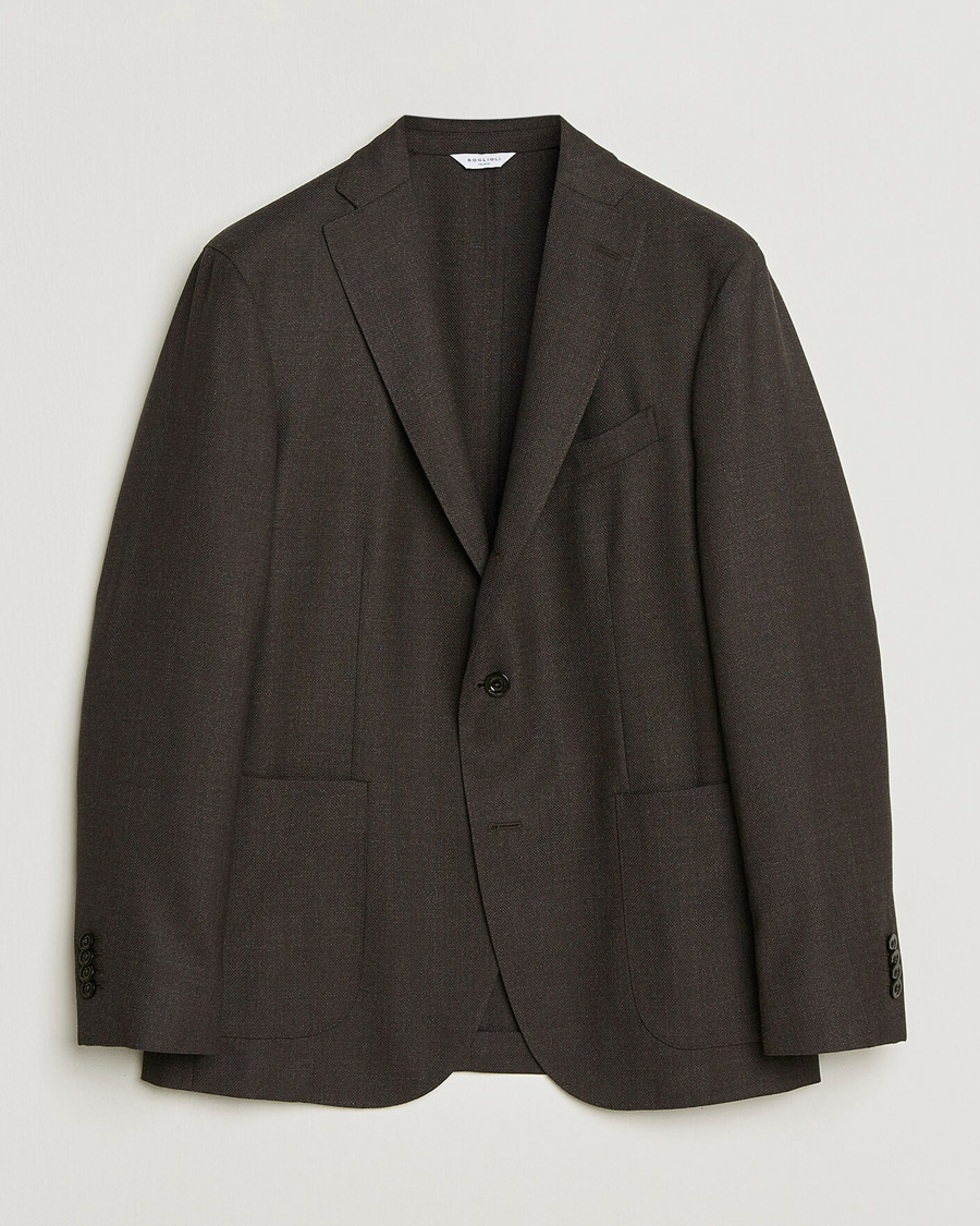 Men | Blazers | Boglioli | K Jacket Wool Hopsack Blazer Dark Brown