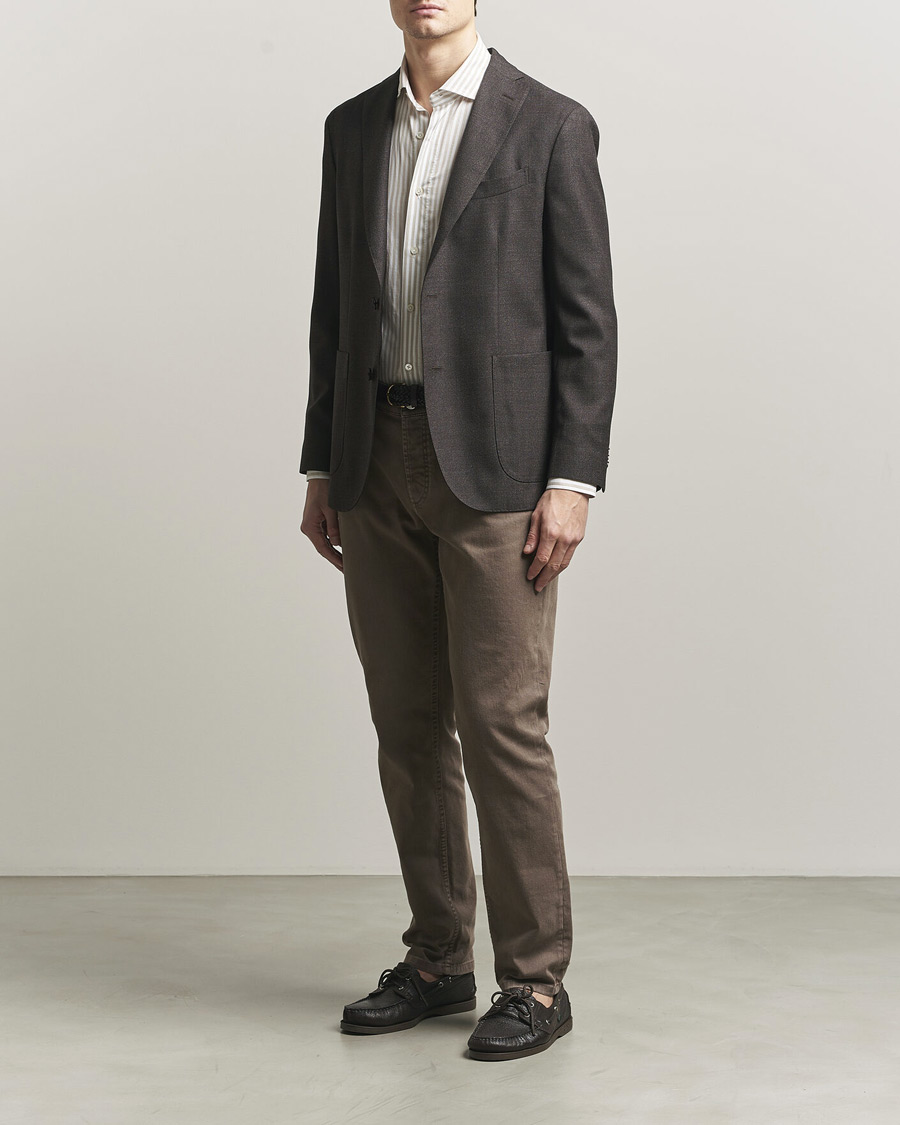 Men |  | Boglioli | K Jacket Wool Hopsack Blazer Dark Brown
