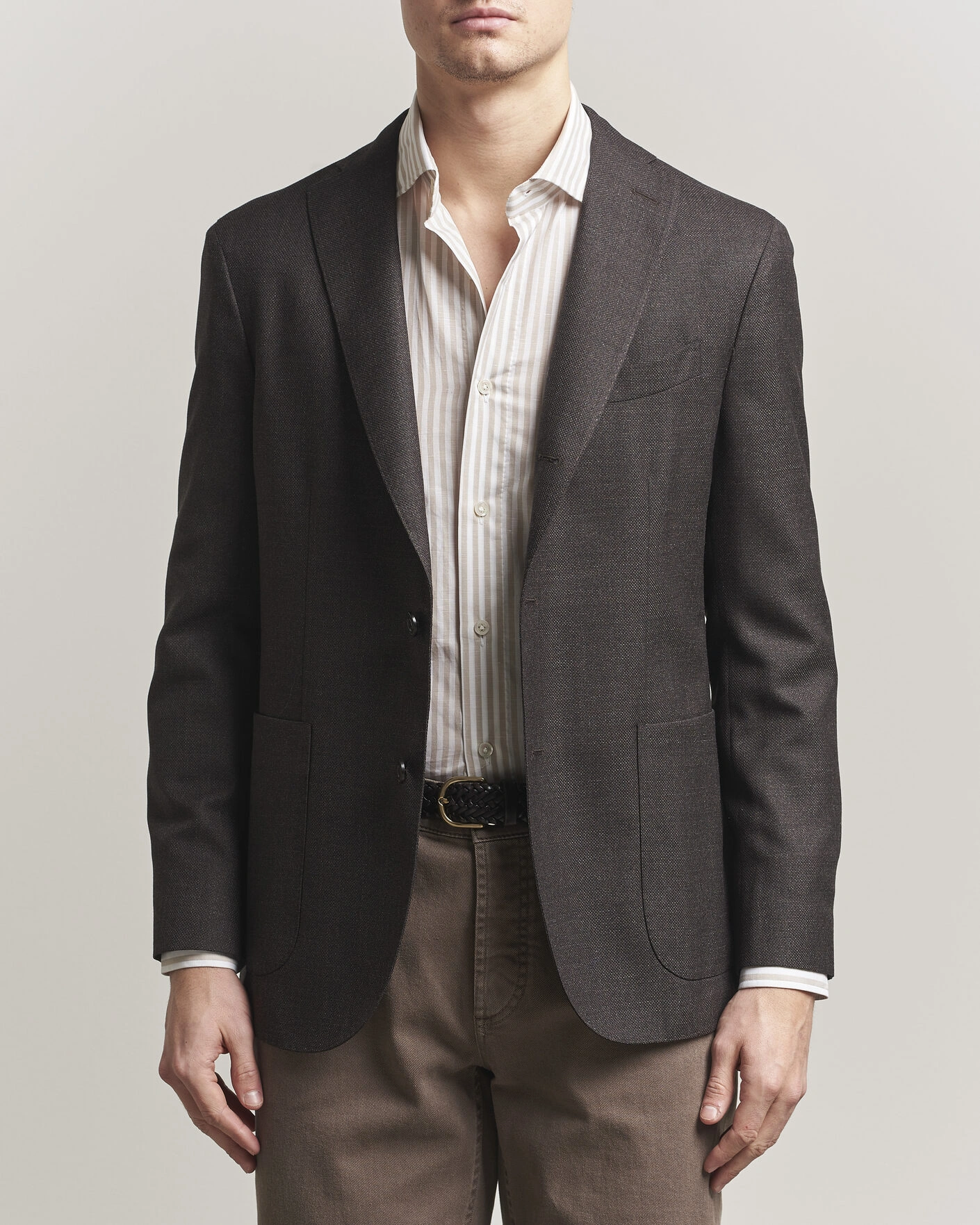 Men | Blazers | Boglioli | K Jacket Wool Hopsack Blazer Dark Brown