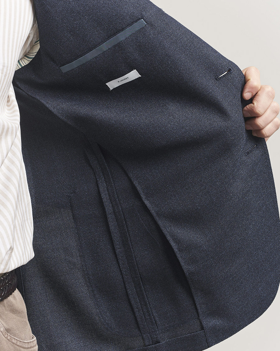 Men | Blazers | Boglioli | K Jacket Wool Hopsack Blazer Dark Blue