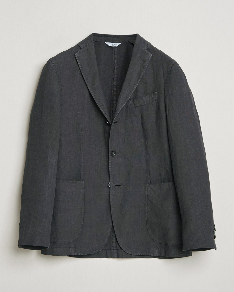 Boglioli K Jacket Linen Blazer Dark Brown at CareOfCarl.com