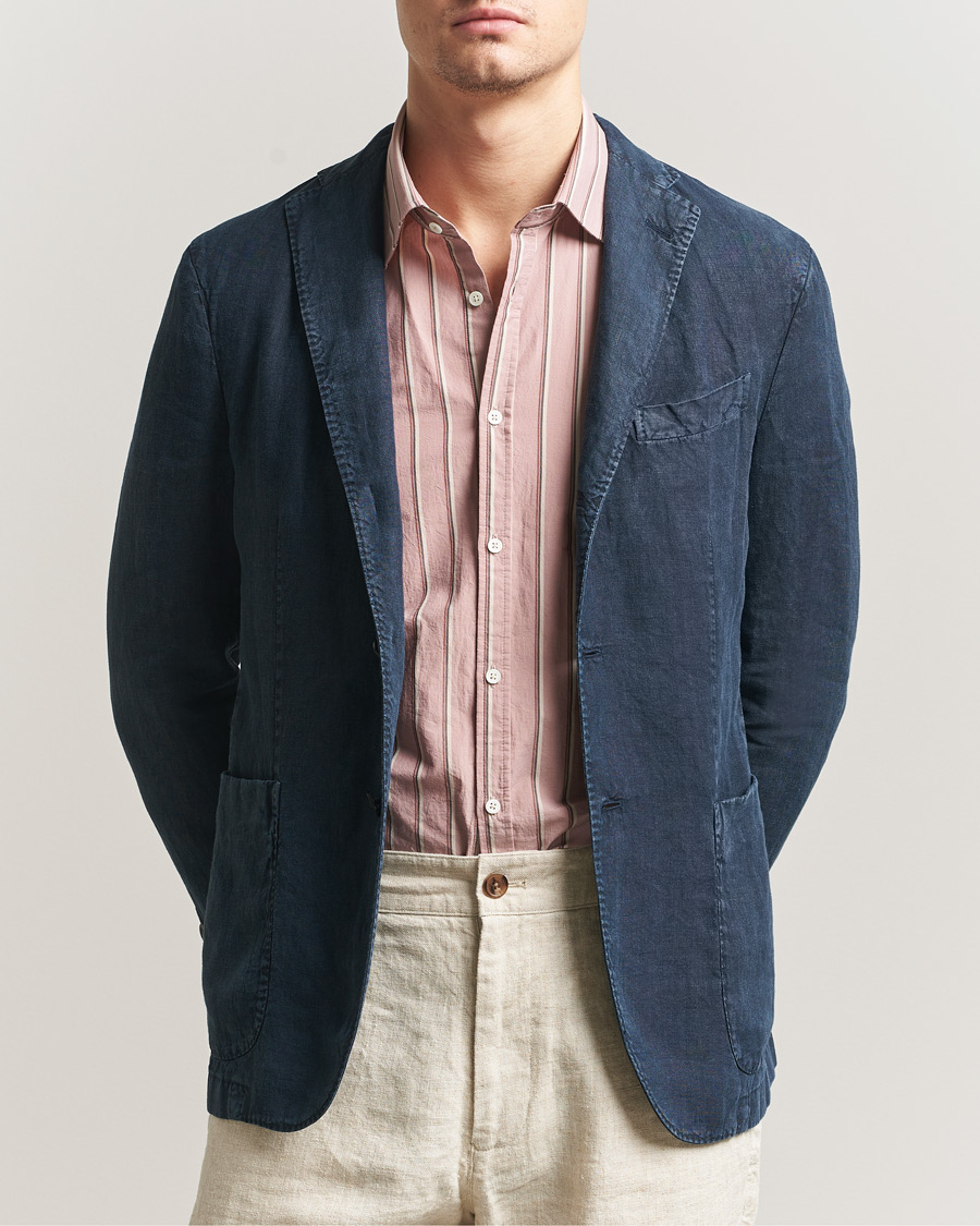 Men | Blazers | Boglioli | K Jacket Linen Blazer Navy
