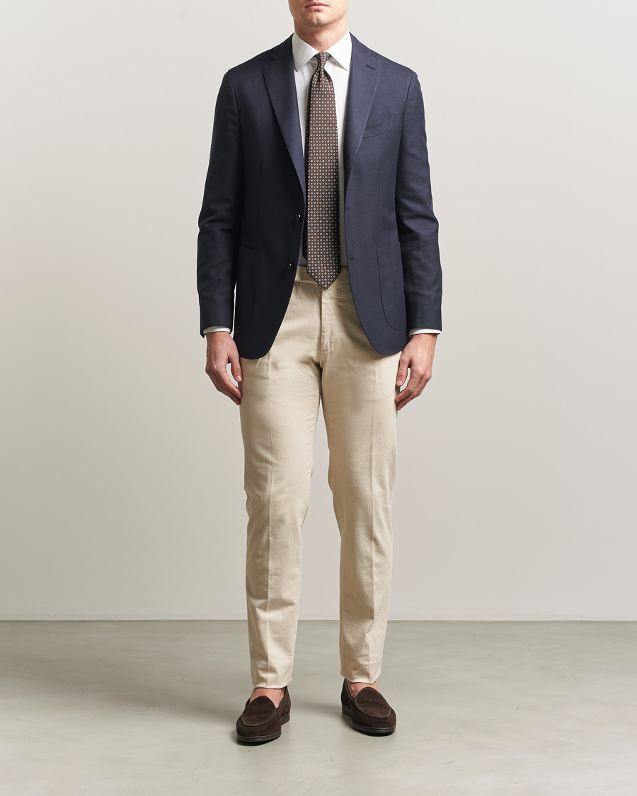 Boglioli K Jacket Loro Piana Cotton/Cashmere Blazer Navy at