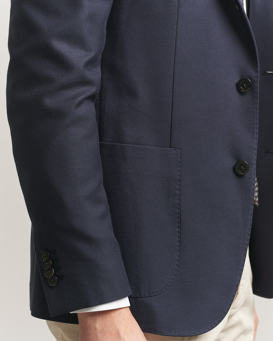 Boglioli K Jacket Loro Piana Cotton/Cashmere Blazer Navy at