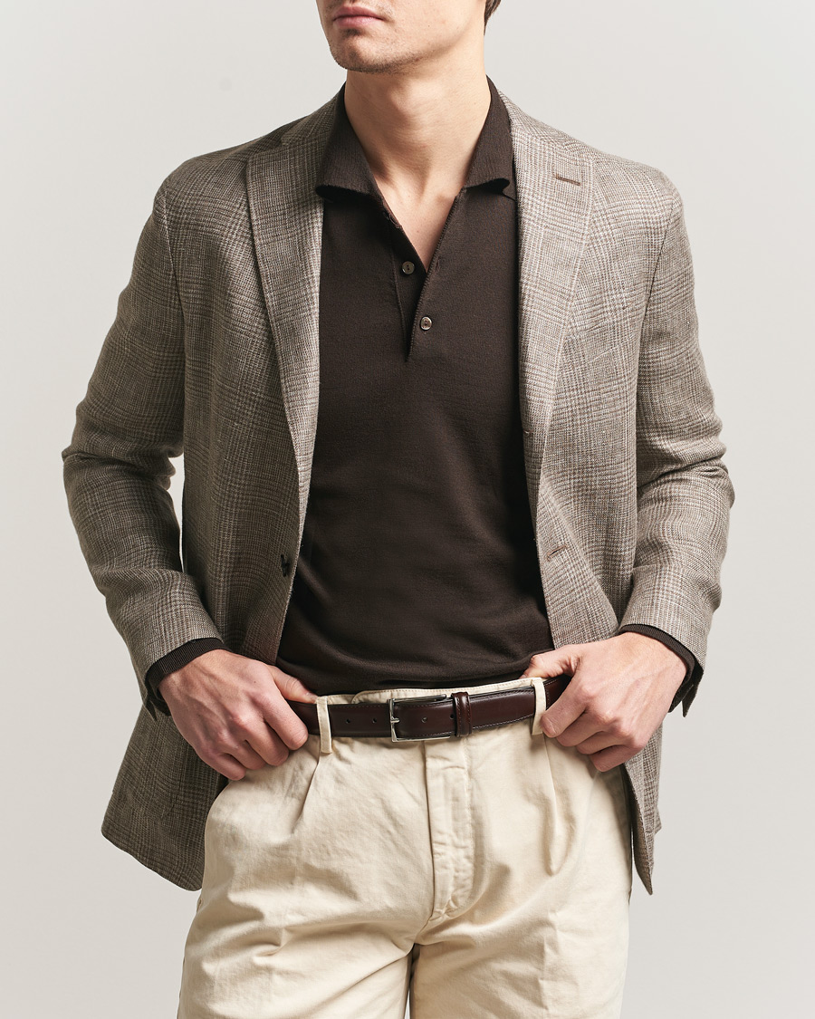 Boglioli K Jacket Prince Of Wales Blazer Taupe at CareOfCarl.com