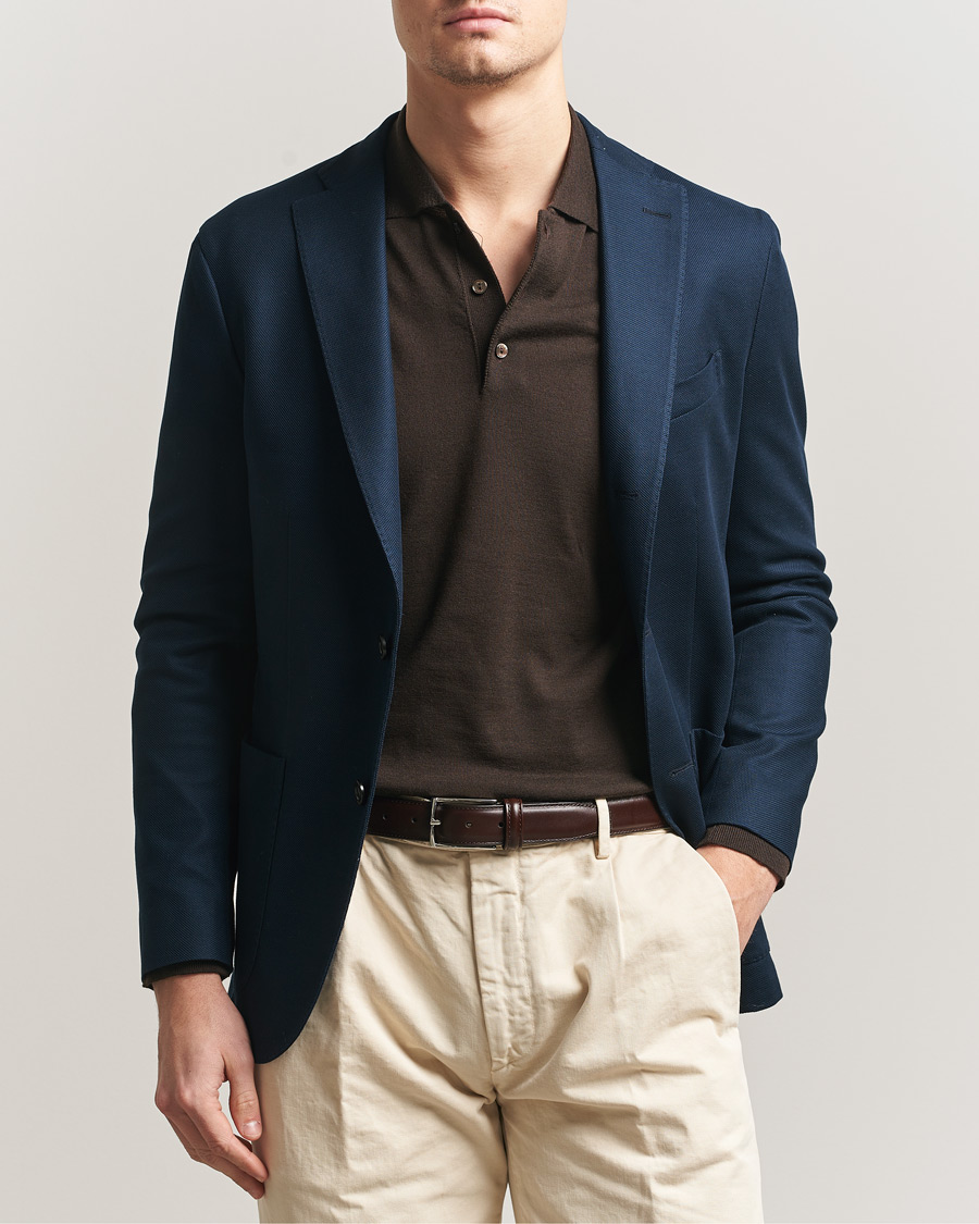 Boglioli K Jacket Jersey Blazer Navy at CareOfCarl.com