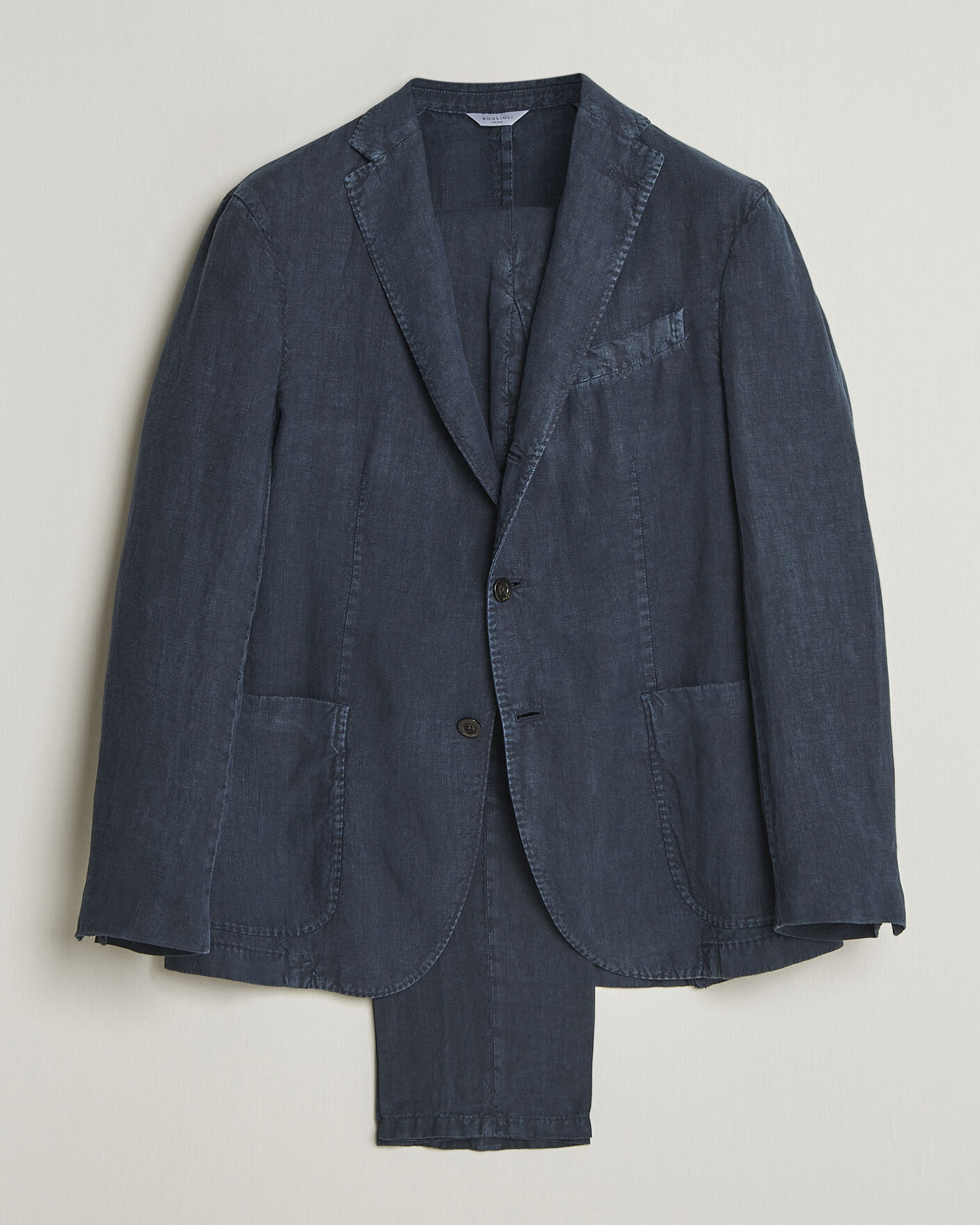 Men | Suits | Boglioli | K Jacket Linen Suit Navy