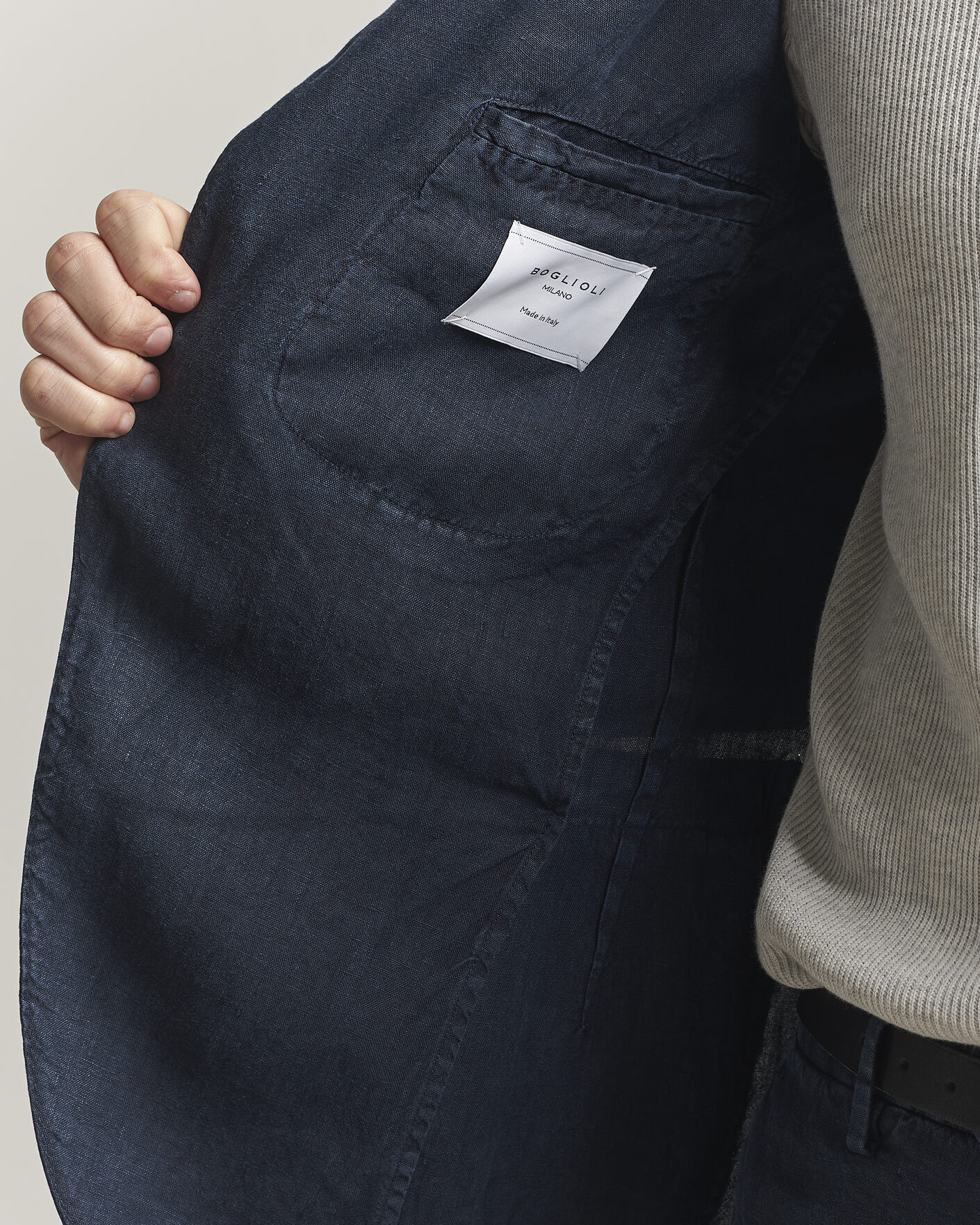 Men | Suits | Boglioli | K Jacket Linen Suit Navy