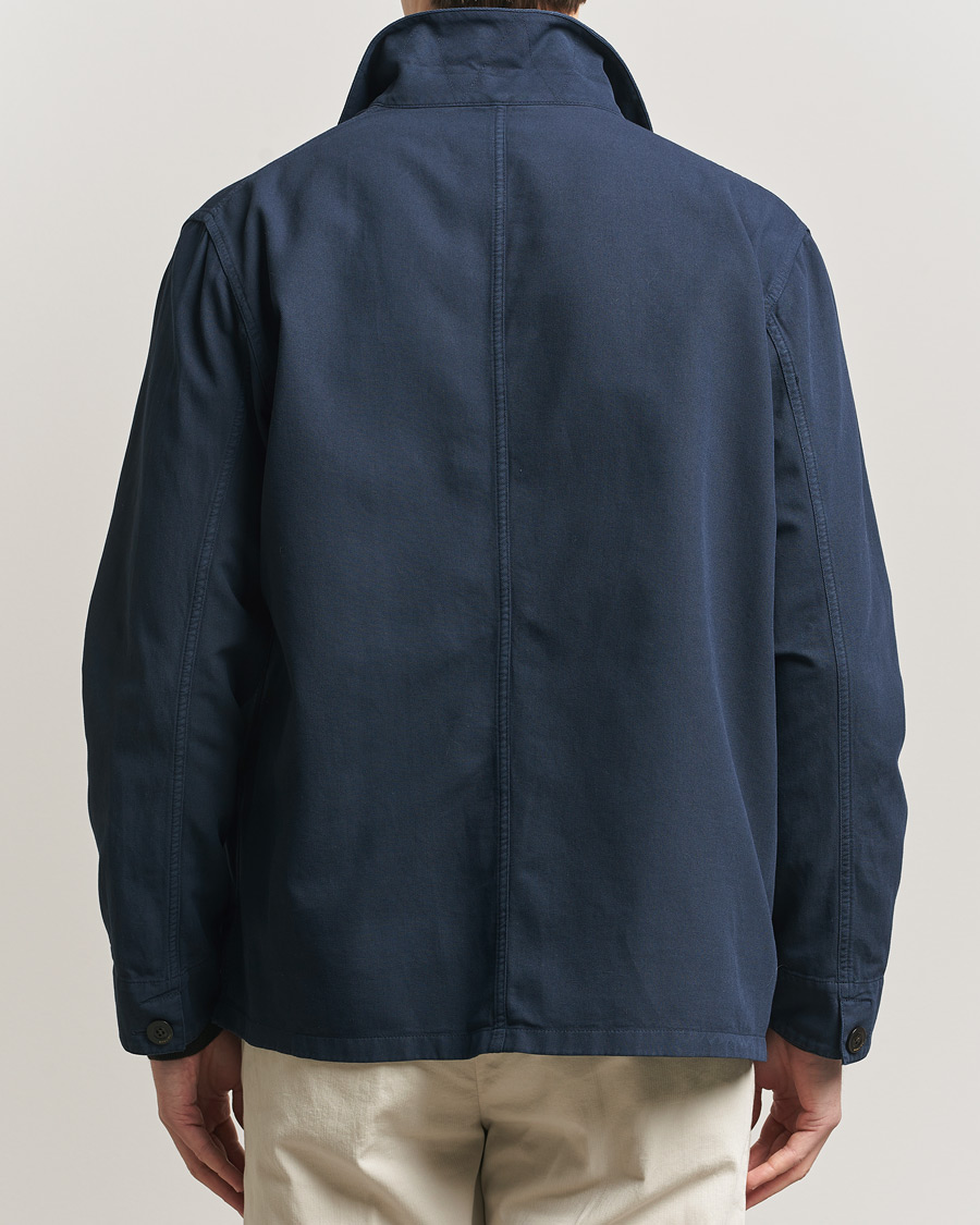Men | Coats & Jackets | Boglioli | Cotton Gabardine Work Jacket Navy