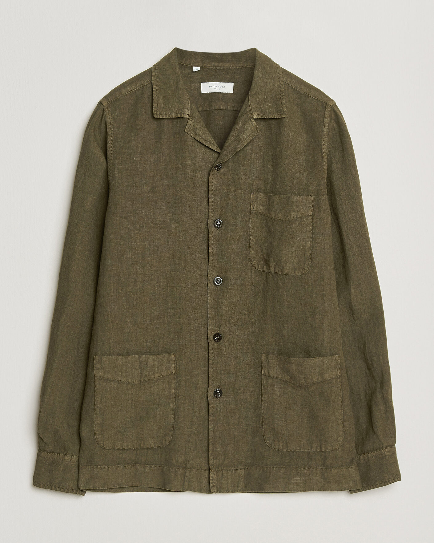 Men | Coats & Jackets | Boglioli | Linen Painter Jacket Military