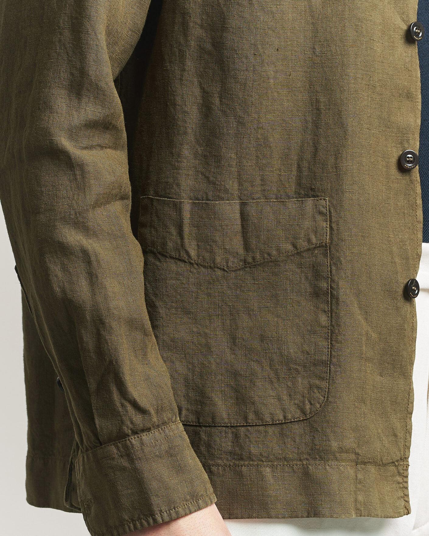 Men | Coats & Jackets | Boglioli | Linen Painter Jacket Military