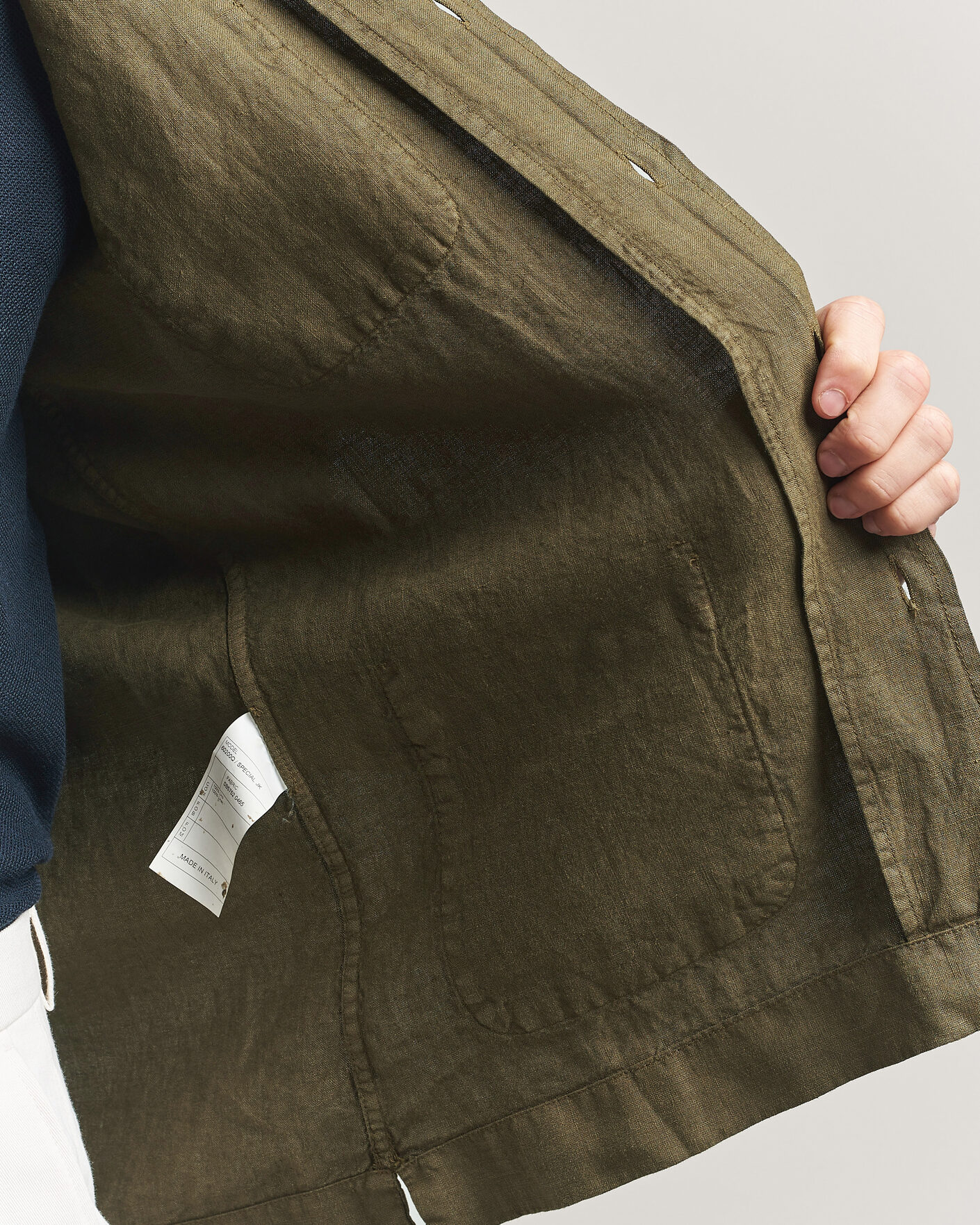 Men | Coats & Jackets | Boglioli | Linen Painter Jacket Military