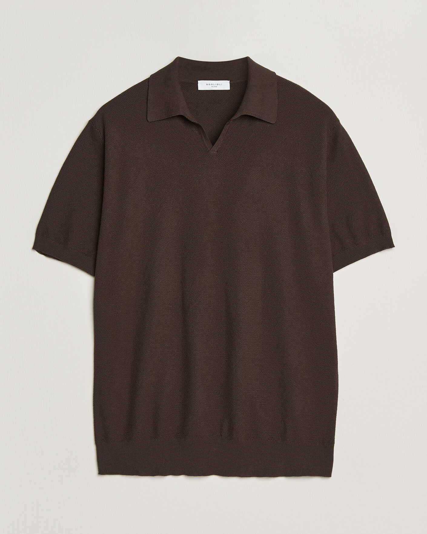 Men | Polo Shirts | Boglioli | Short Sleeve Polo Piquet Brown