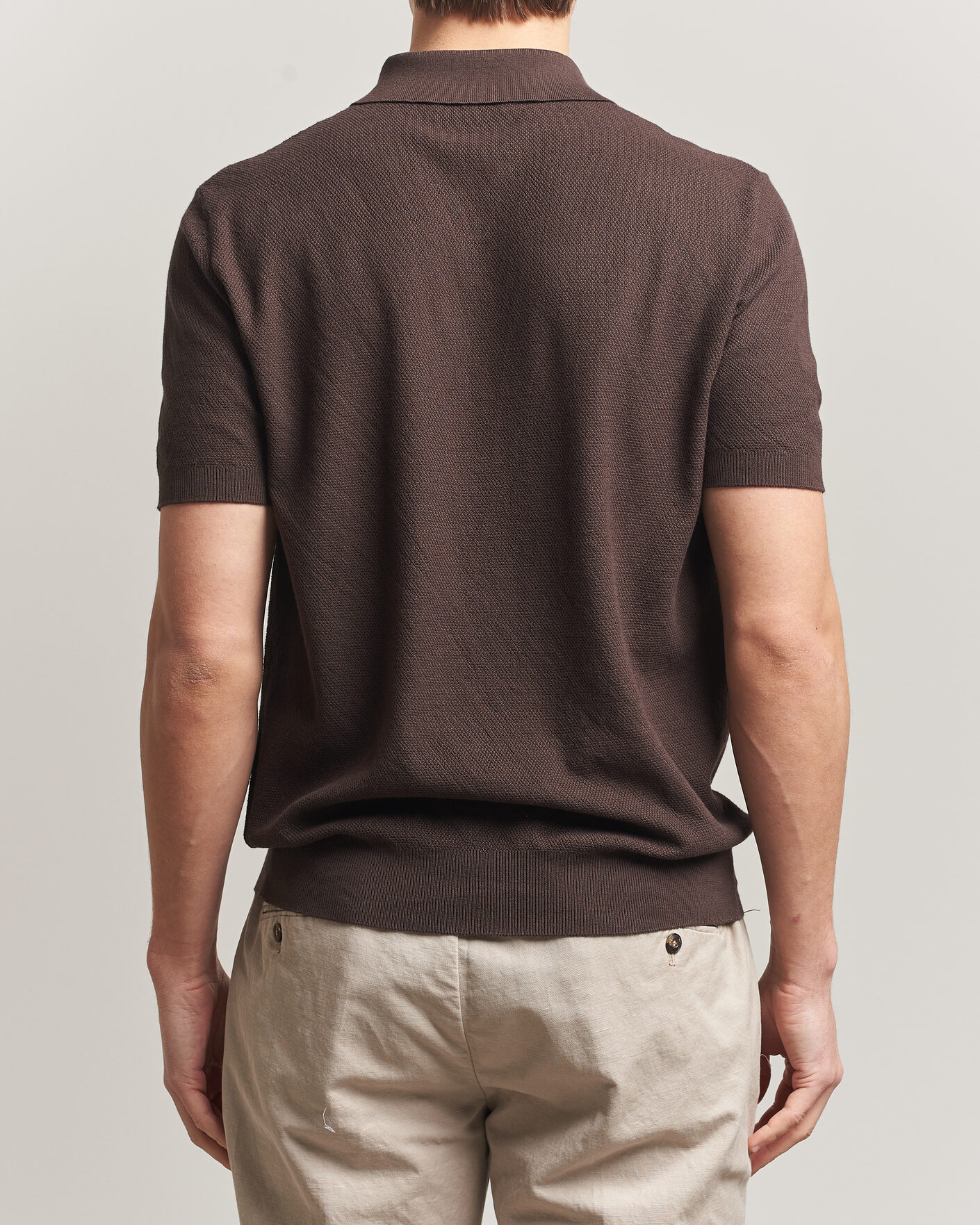 Men | Polo Shirts | Boglioli | Short Sleeve Polo Piquet Brown