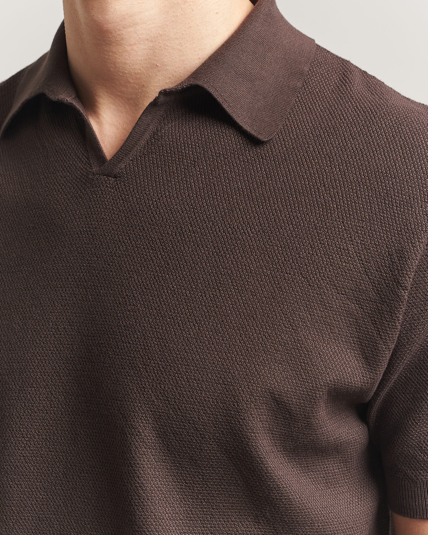 Men | Polo Shirts | Boglioli | Short Sleeve Polo Piquet Brown