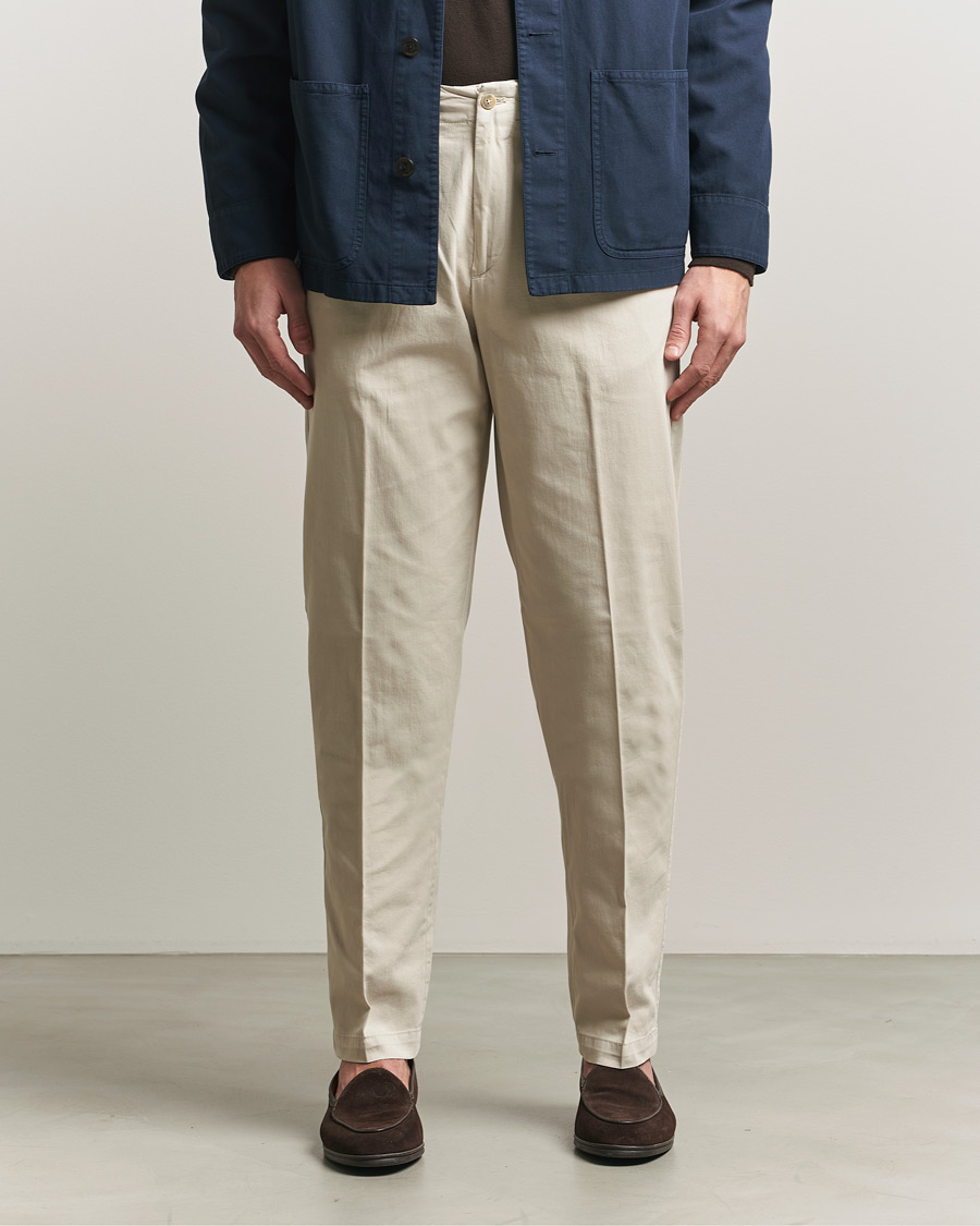 Men | Trousers | Boglioli | Regular Fit Cotton Chinos Beige