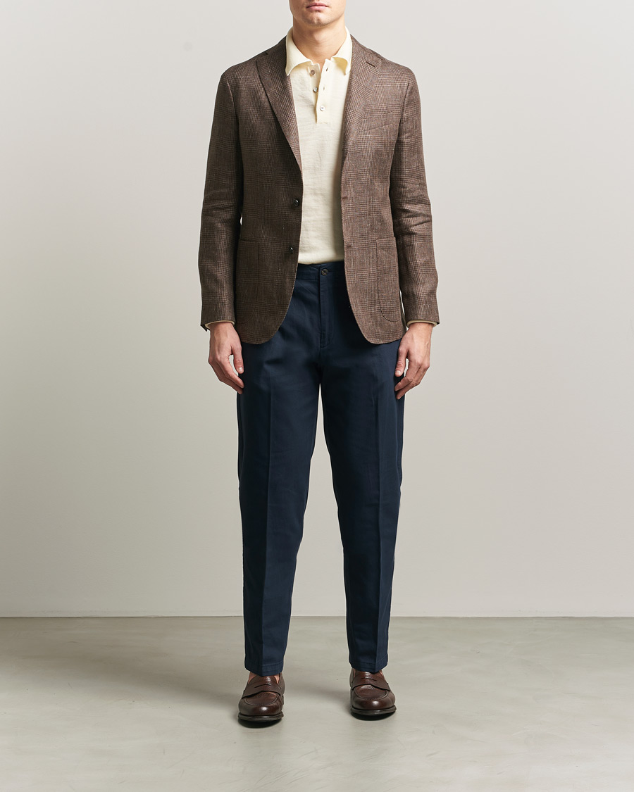 Men | Trousers | Boglioli | Regular Fit Cotton Chinos Navy