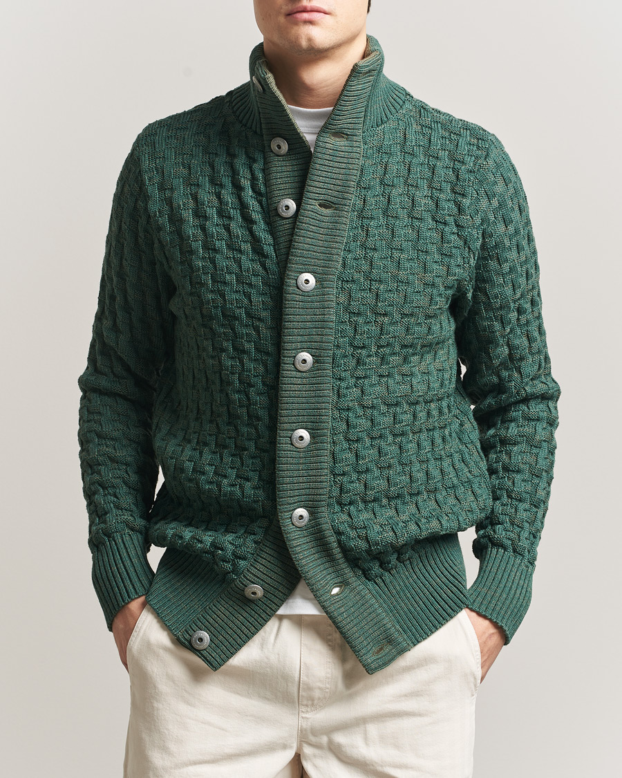 Men | Sweaters & Knitwear | S.N.S. Herning | Stark Cardigan Machine Green