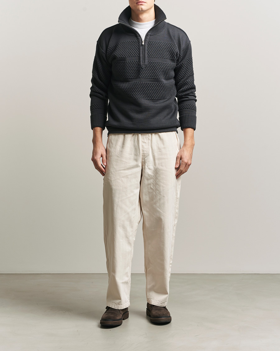 Men | Sweaters & Knitwear | S.N.S. Herning | Fisherman Short Zip Molten Grey