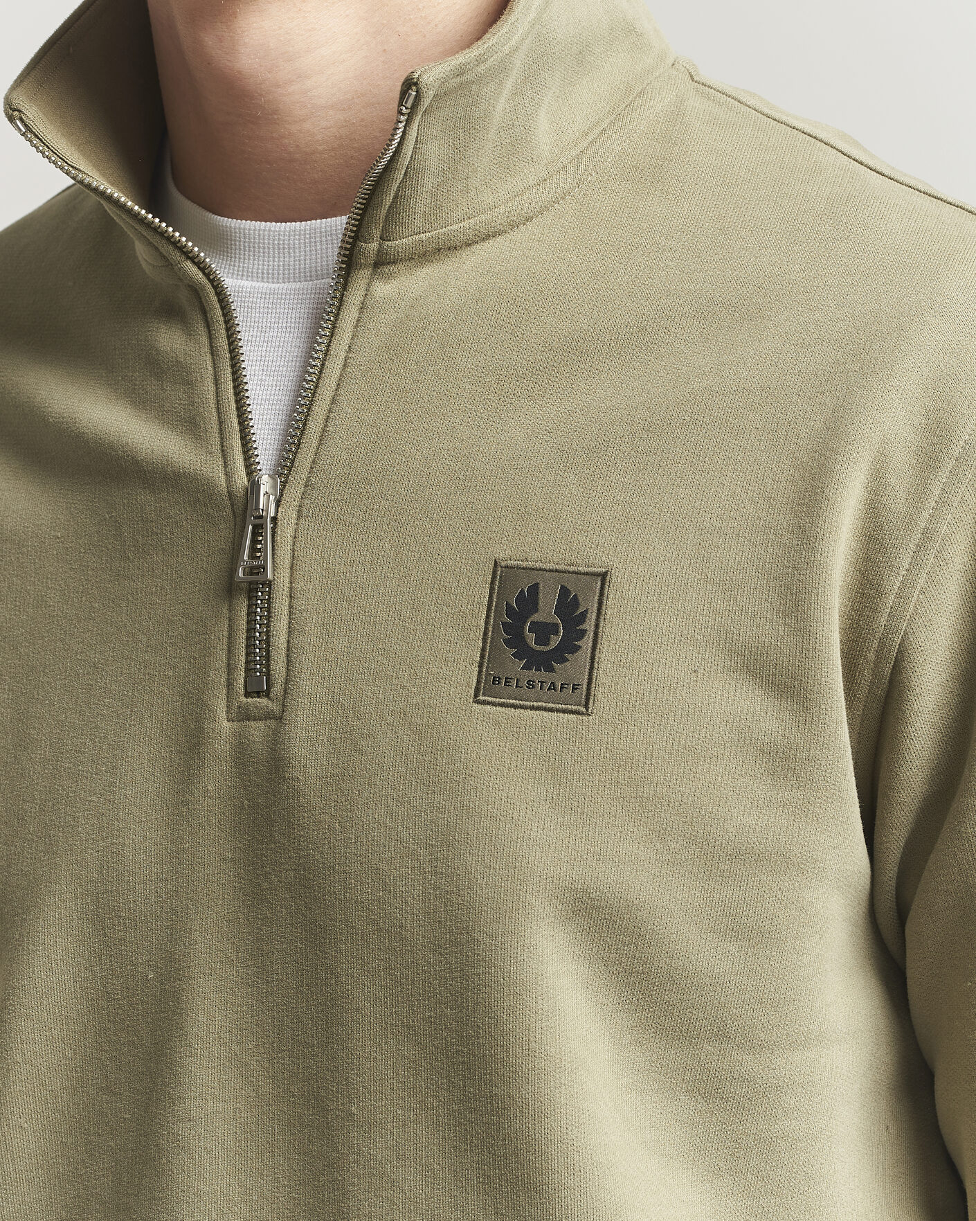 Men | Sweaters & Knitwear | Belstaff | Signature Half Zip Sweatshirt Fatigue Green
