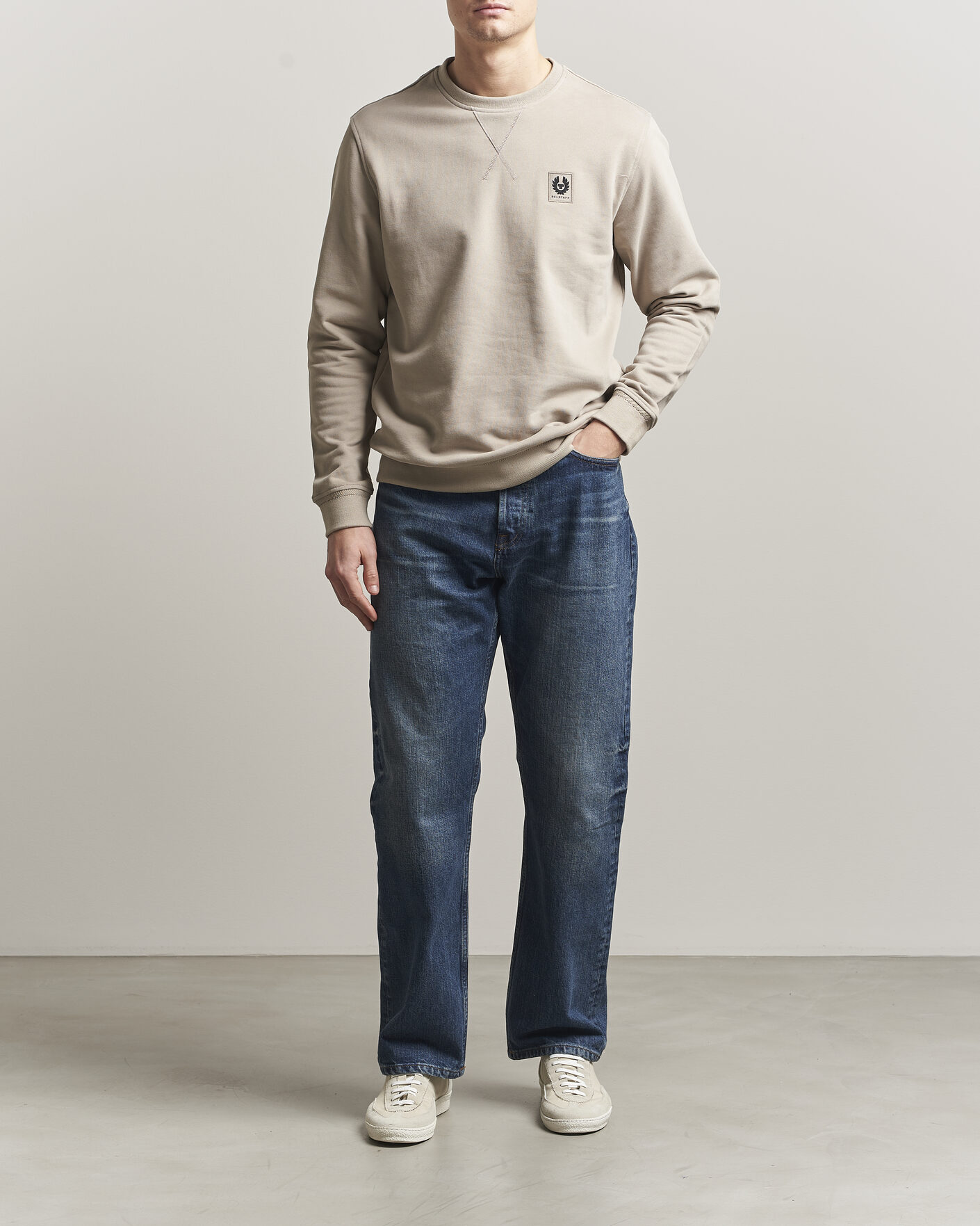 Men | Sweaters & Knitwear | Belstaff | Signature Crew Neck Sweatshirt Dark Sand