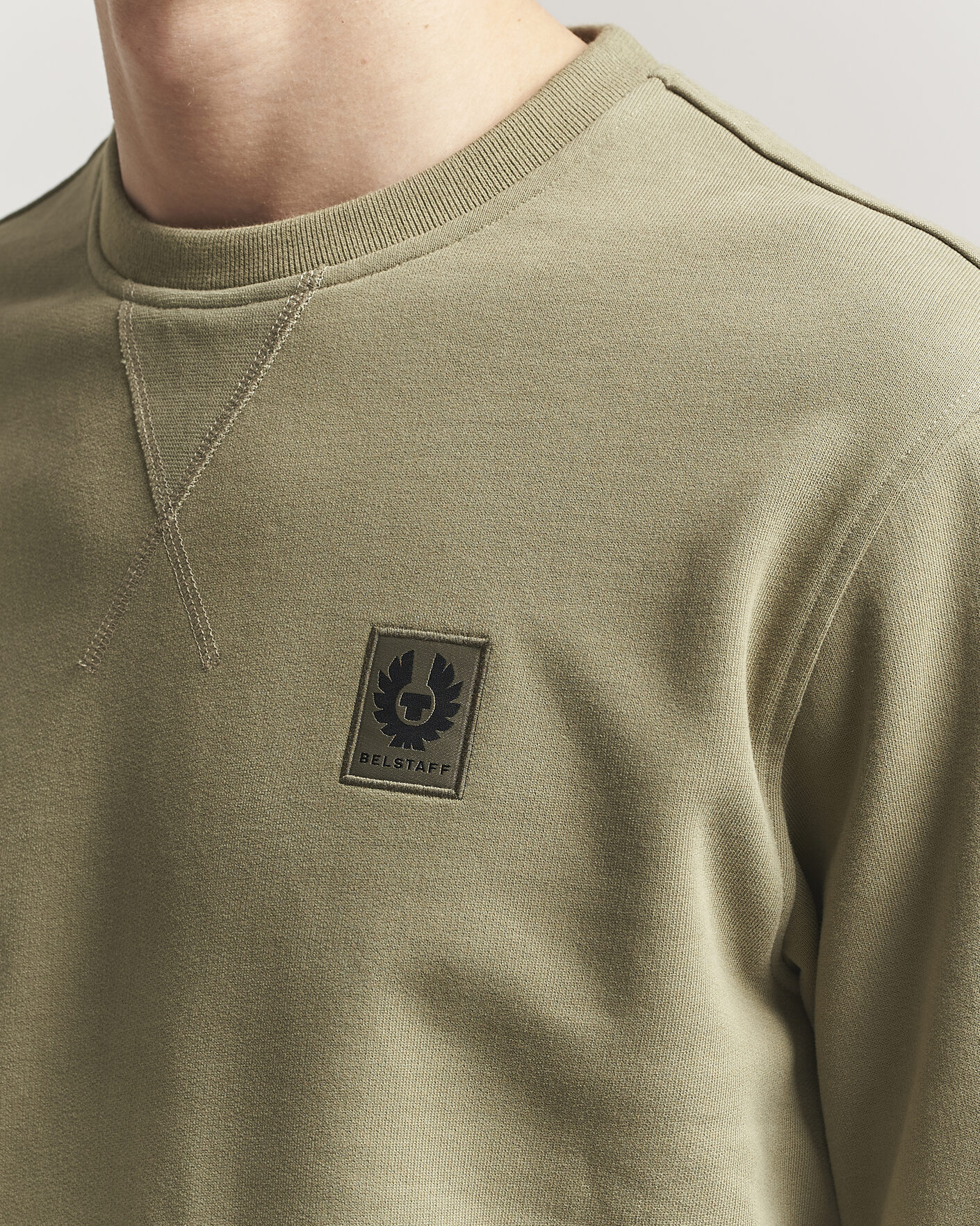 Men | Sweaters & Knitwear | Belstaff | Signature Crew Neck Sweatshirt Fatigue Green