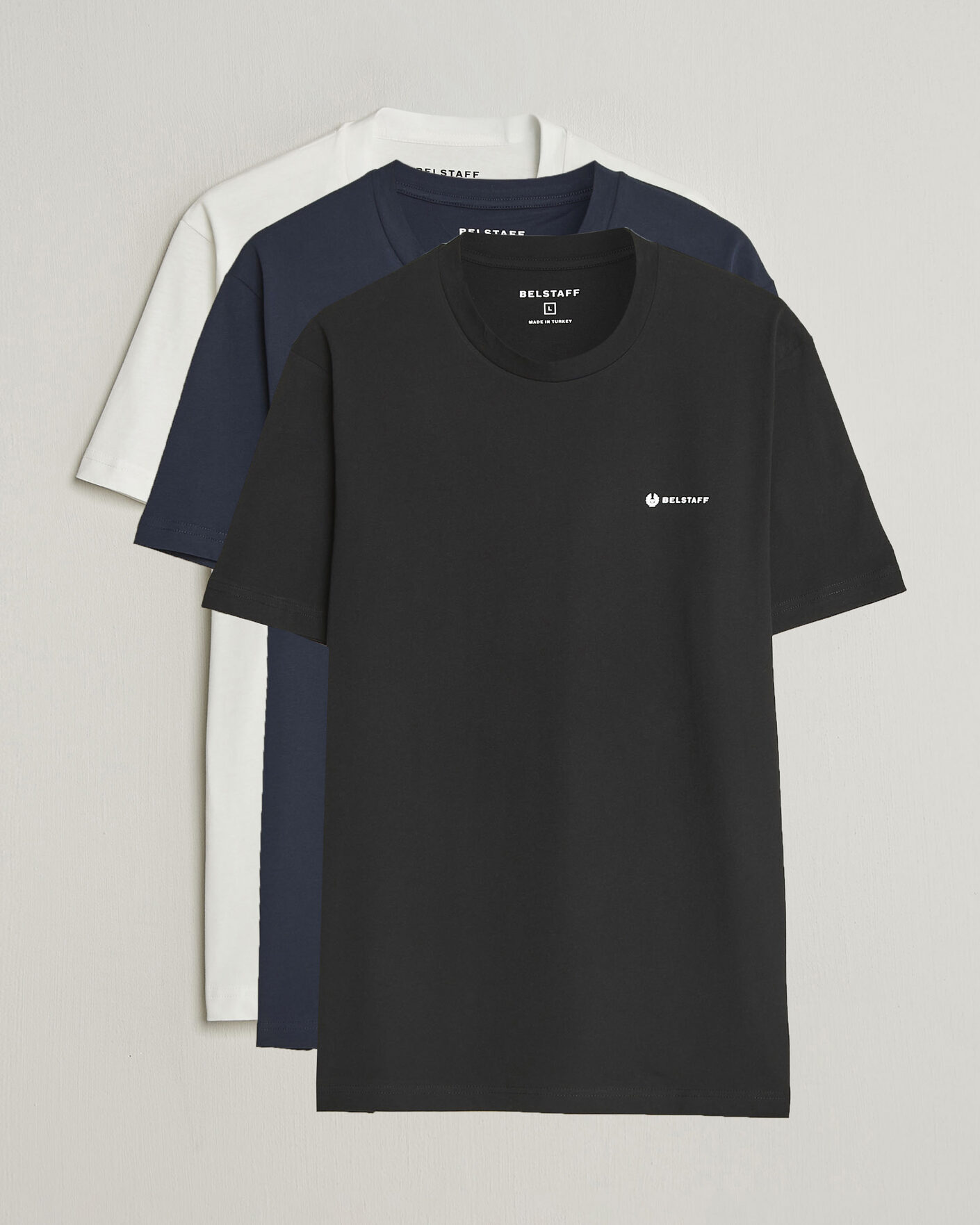 Men | T-Shirts | Belstaff | 3-Pack Squad Crew Neck T-Shirt Black/Dark Ink/White