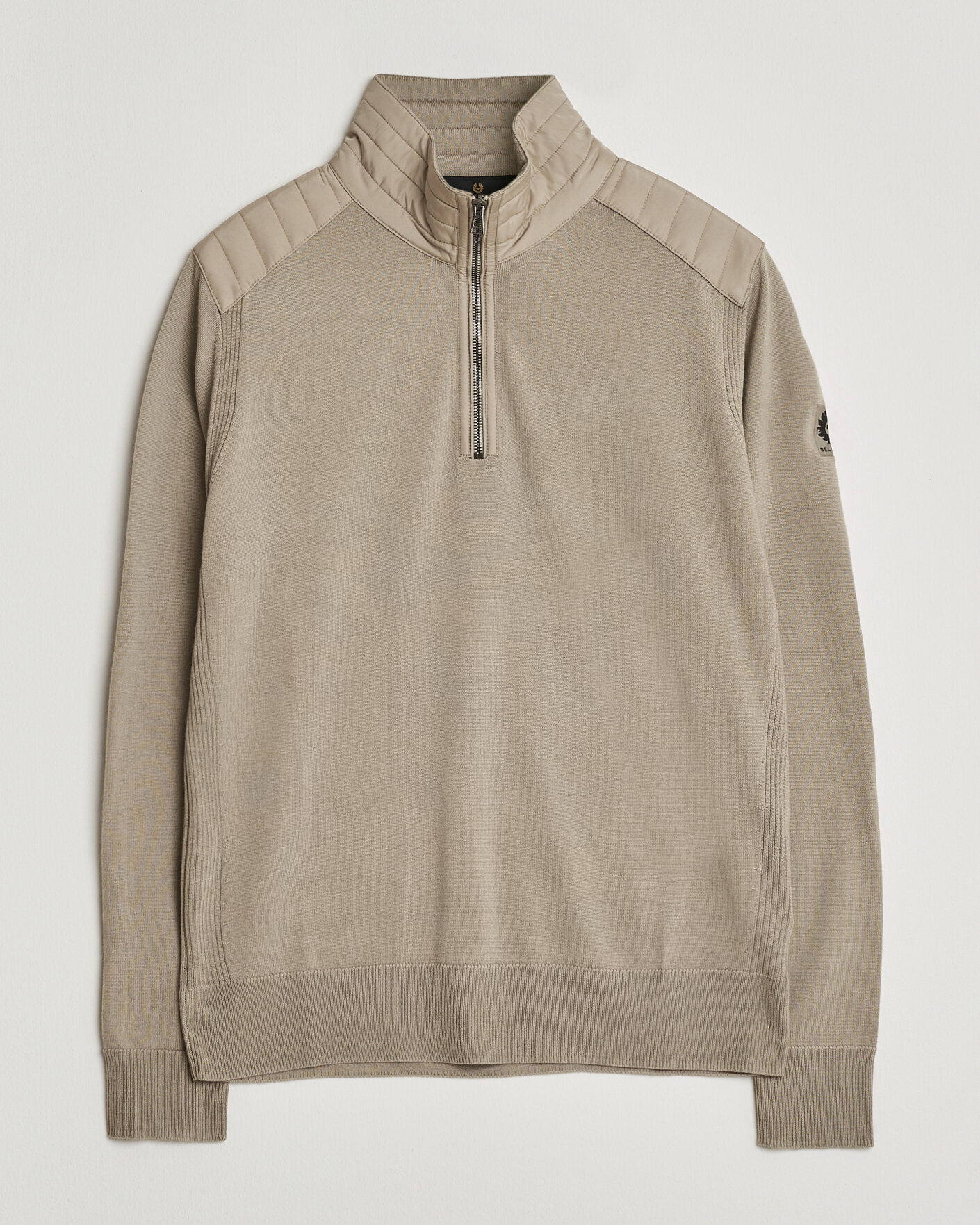 Men | Sweaters & Knitwear | Belstaff | Klimington Knitted Half Zip Dark Sand