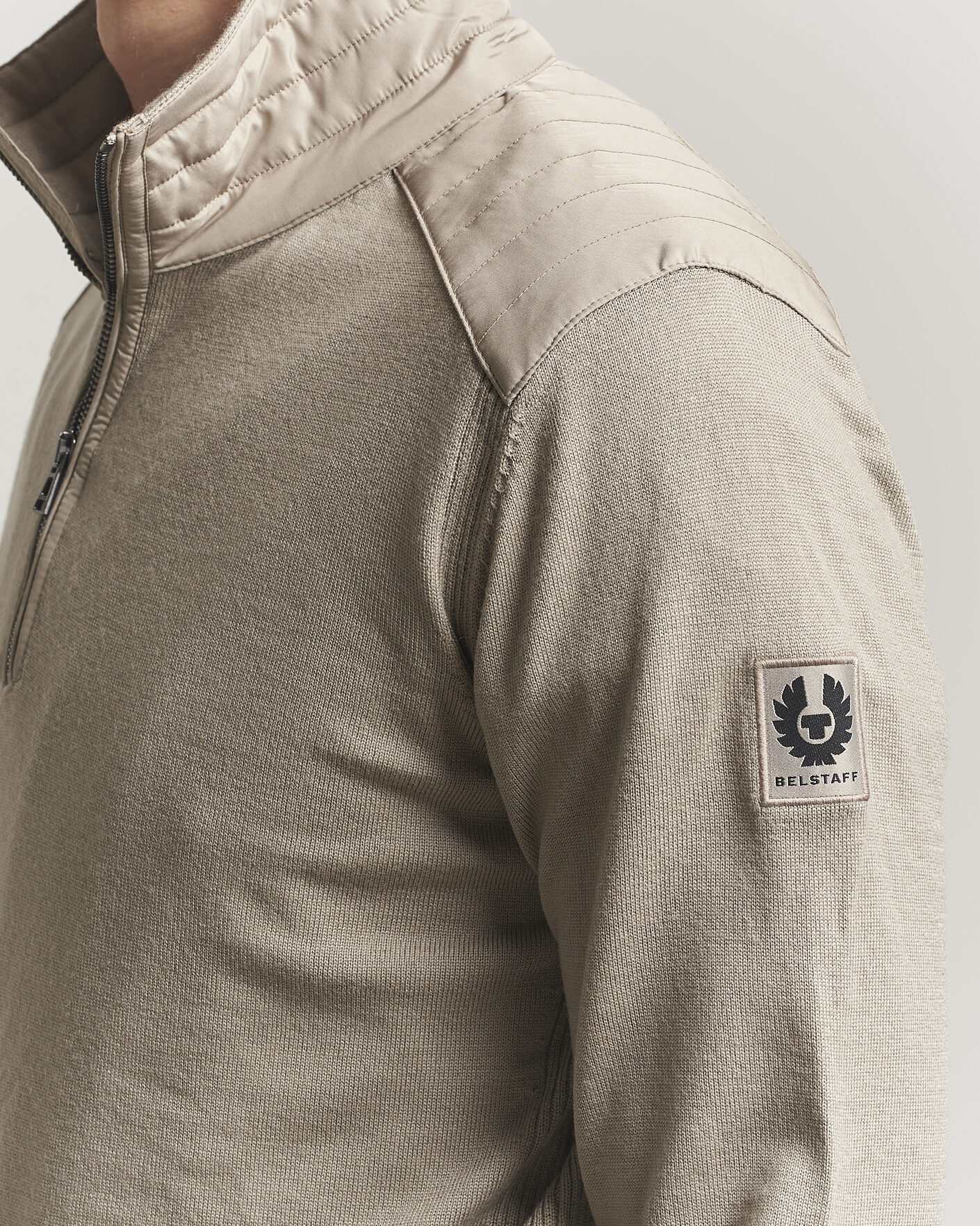 Men | Sweaters & Knitwear | Belstaff | Klimington Knitted Half Zip Dark Sand