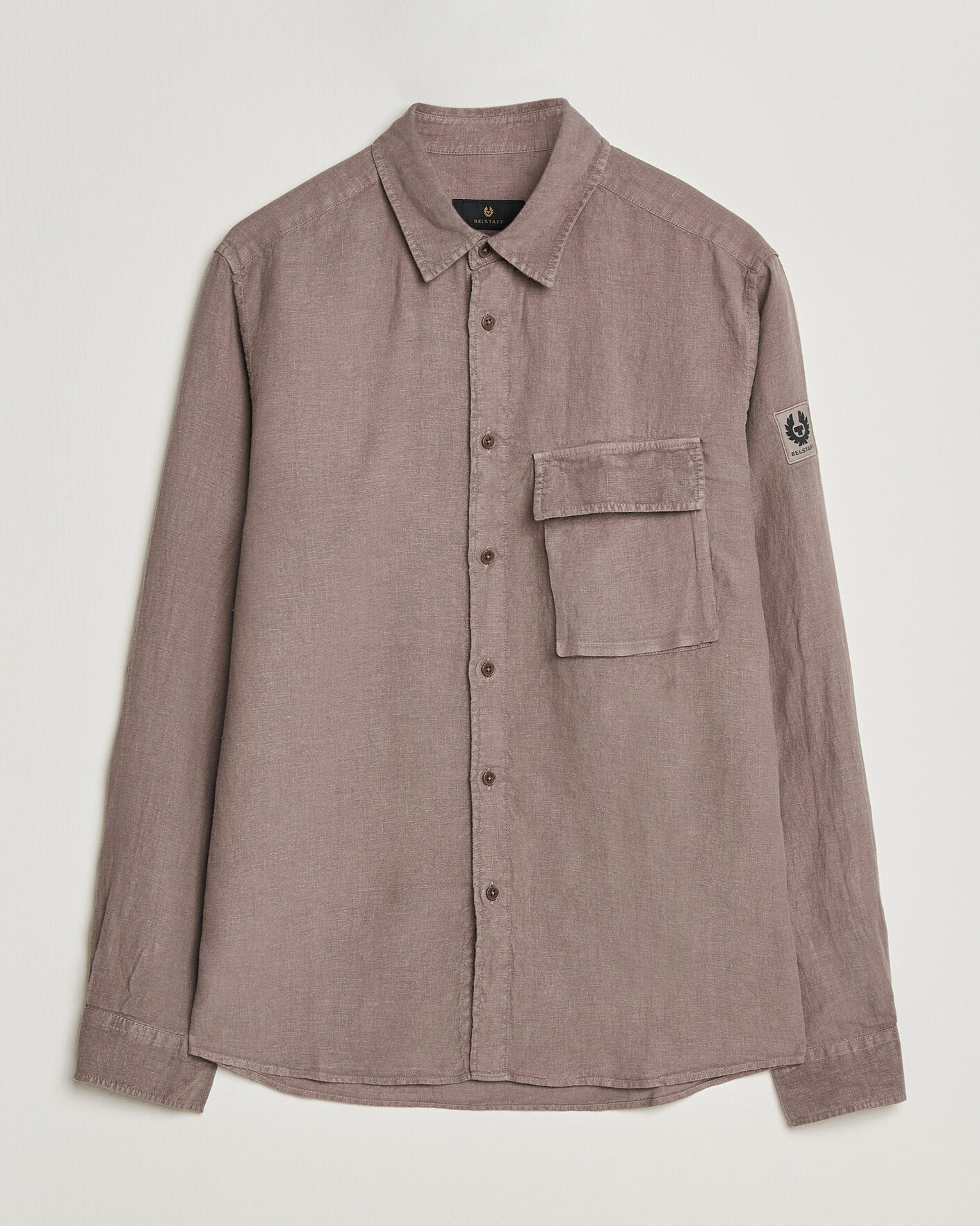 Men | Shirts | Belstaff | Scale Linen Shirt Asphalt