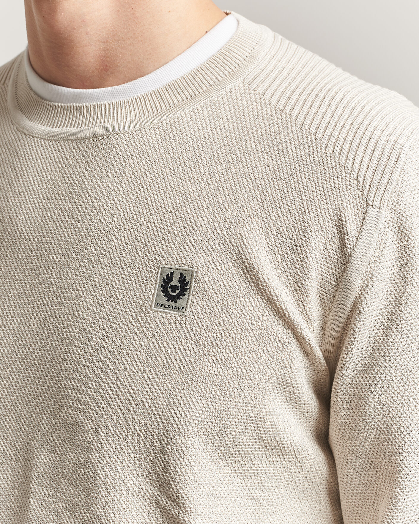 Men | Sweaters & Knitwear | Belstaff | Coast Knitted Crew Neck Silver Birch