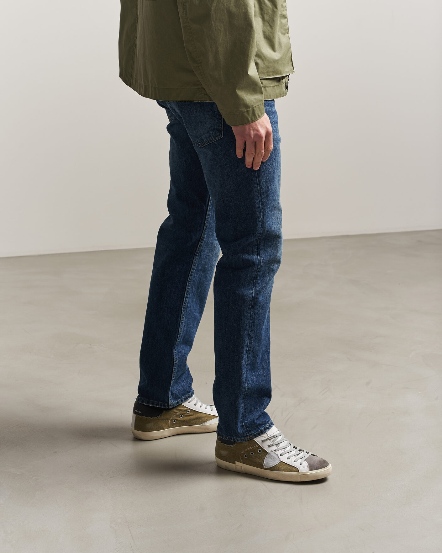 Men | Sneakers | Philippe Model | PRSX Low Top Canvas Mix Sneaker Grey/Military