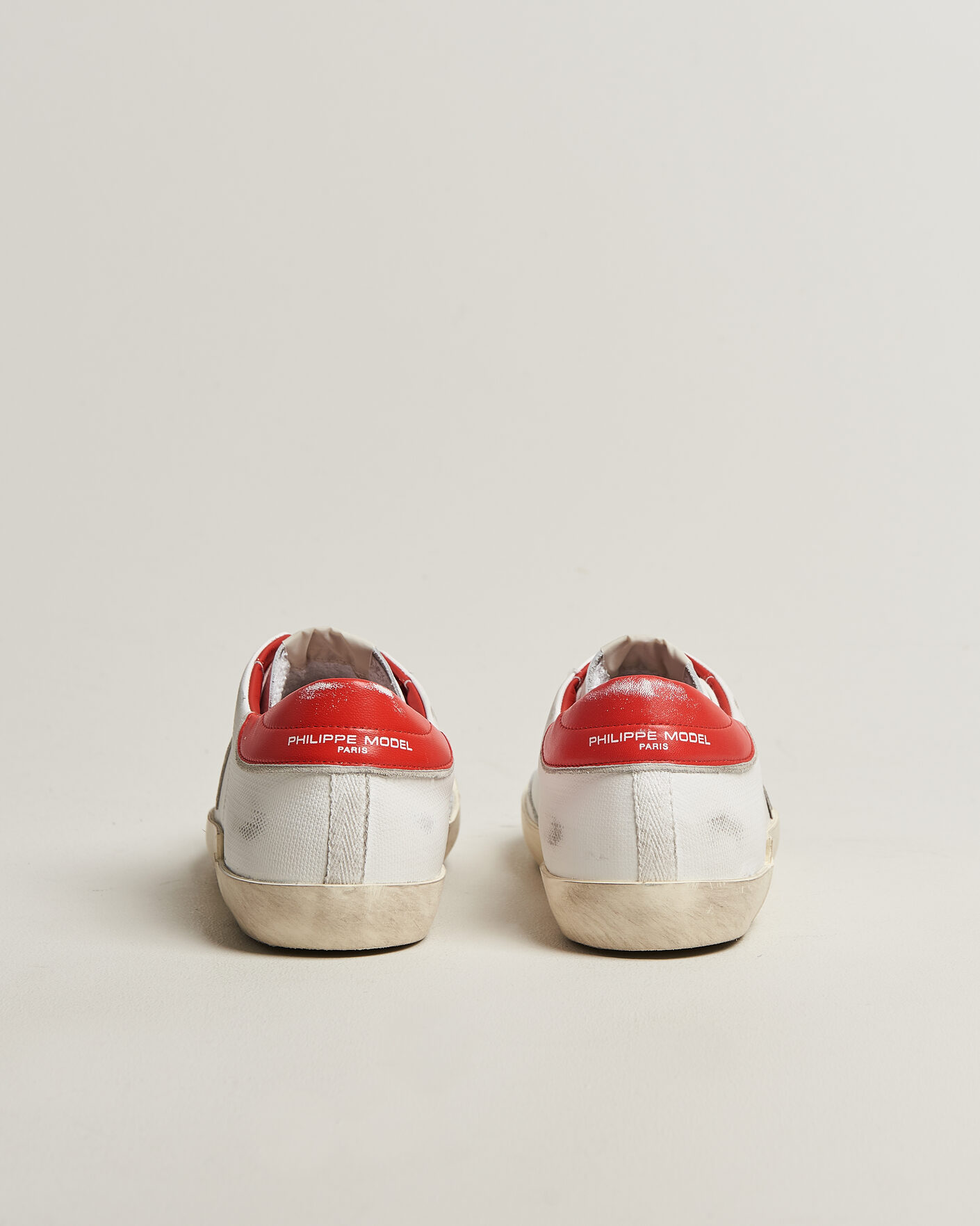 Men | Sneakers | Philippe Model | PRSX Low Top Canvas Mix Sneaker White/Red