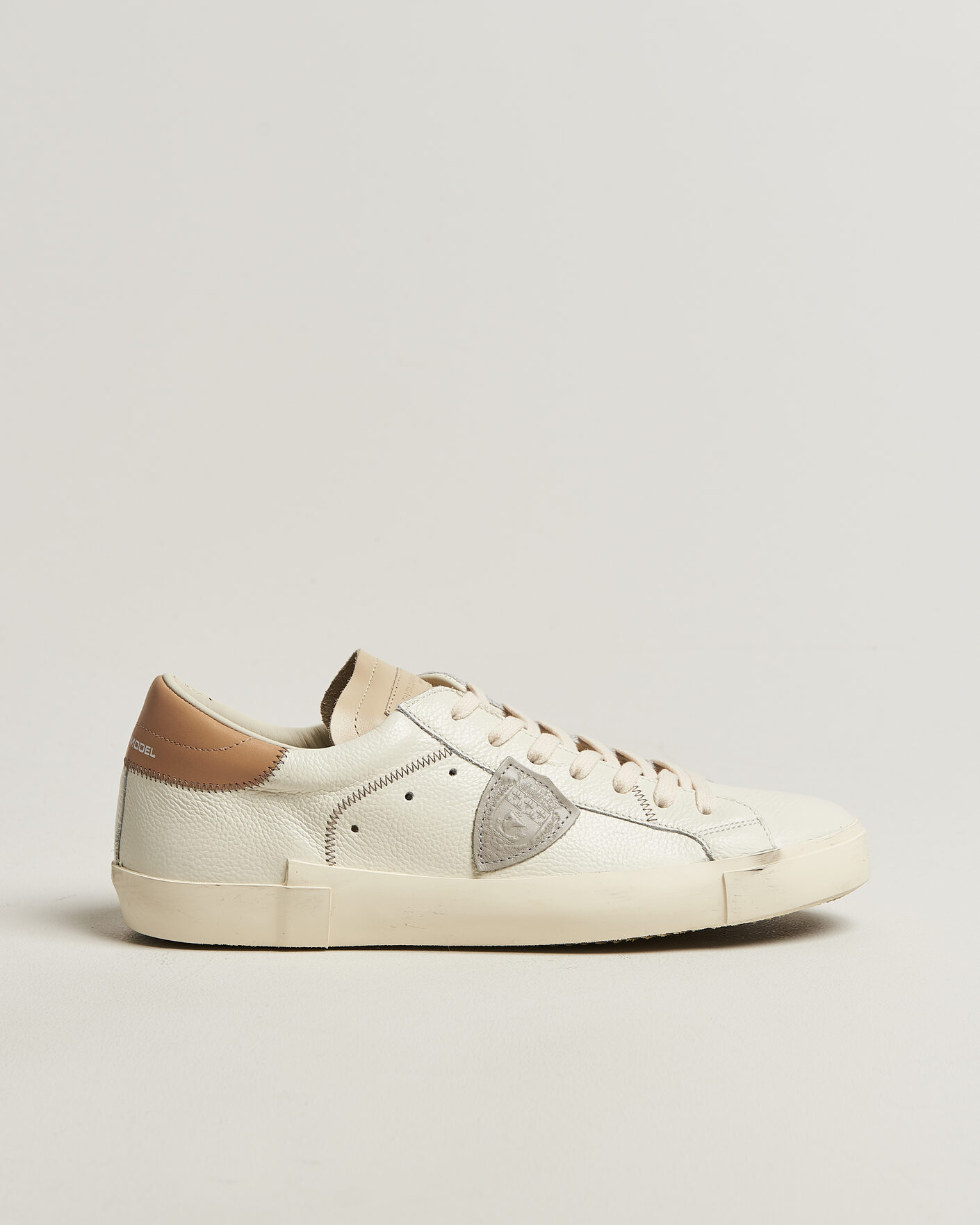 Men | Sneakers | Philippe Model | PRSX Low Top Canvas Mix Sneaker White/Beige
