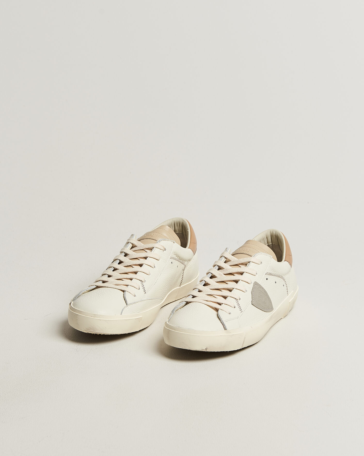 Men | Sneakers | Philippe Model | PRSX Low Top Canvas Mix Sneaker White/Beige