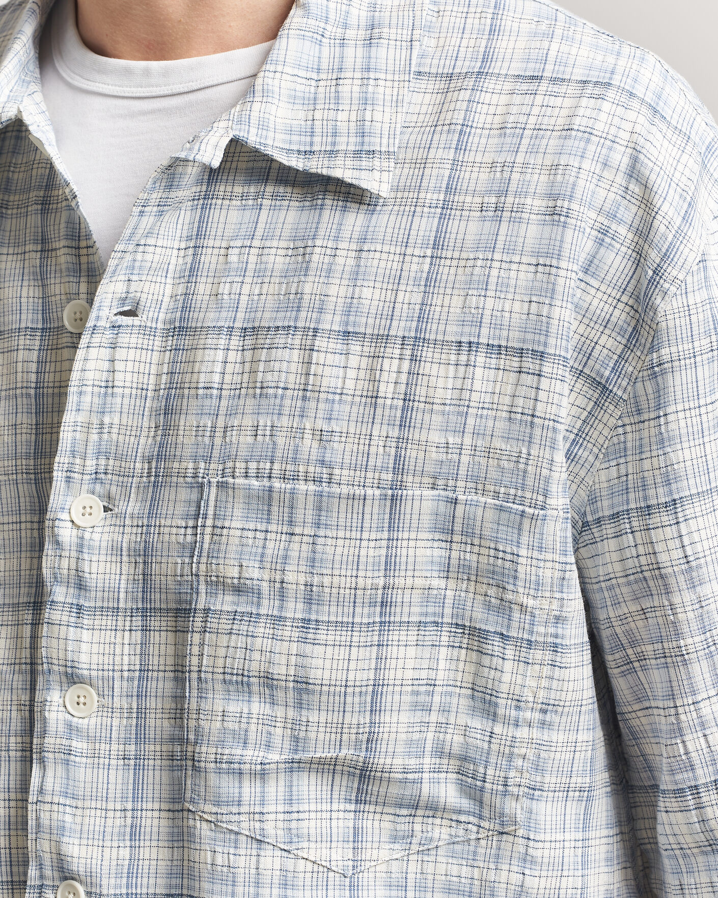 Men | Shirts | Sunflower | Adam Short Sleeve Shirt Light Blue Check