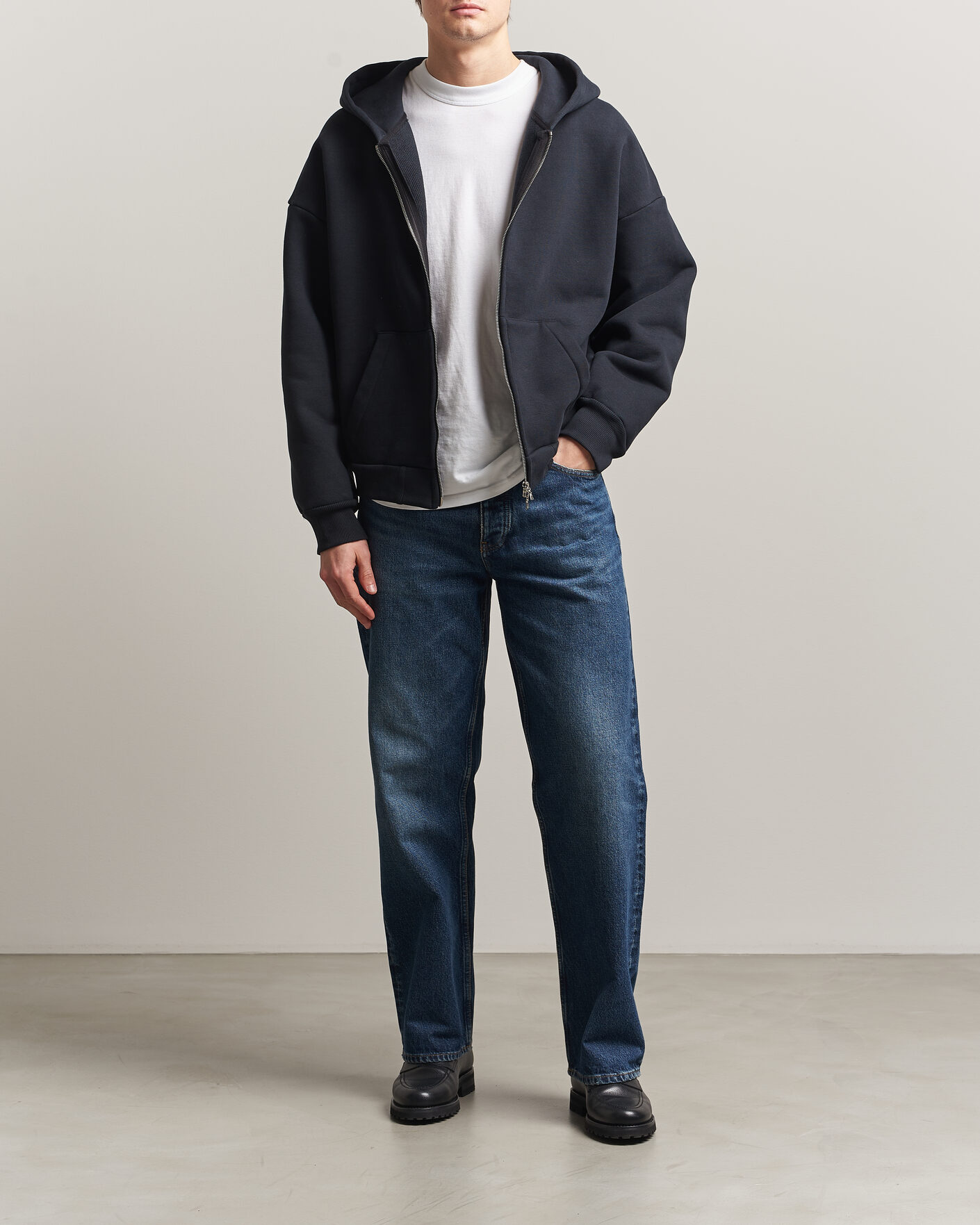 Men | Sweaters & Knitwear | Sunflower | Hooded Sweat Jacket Black