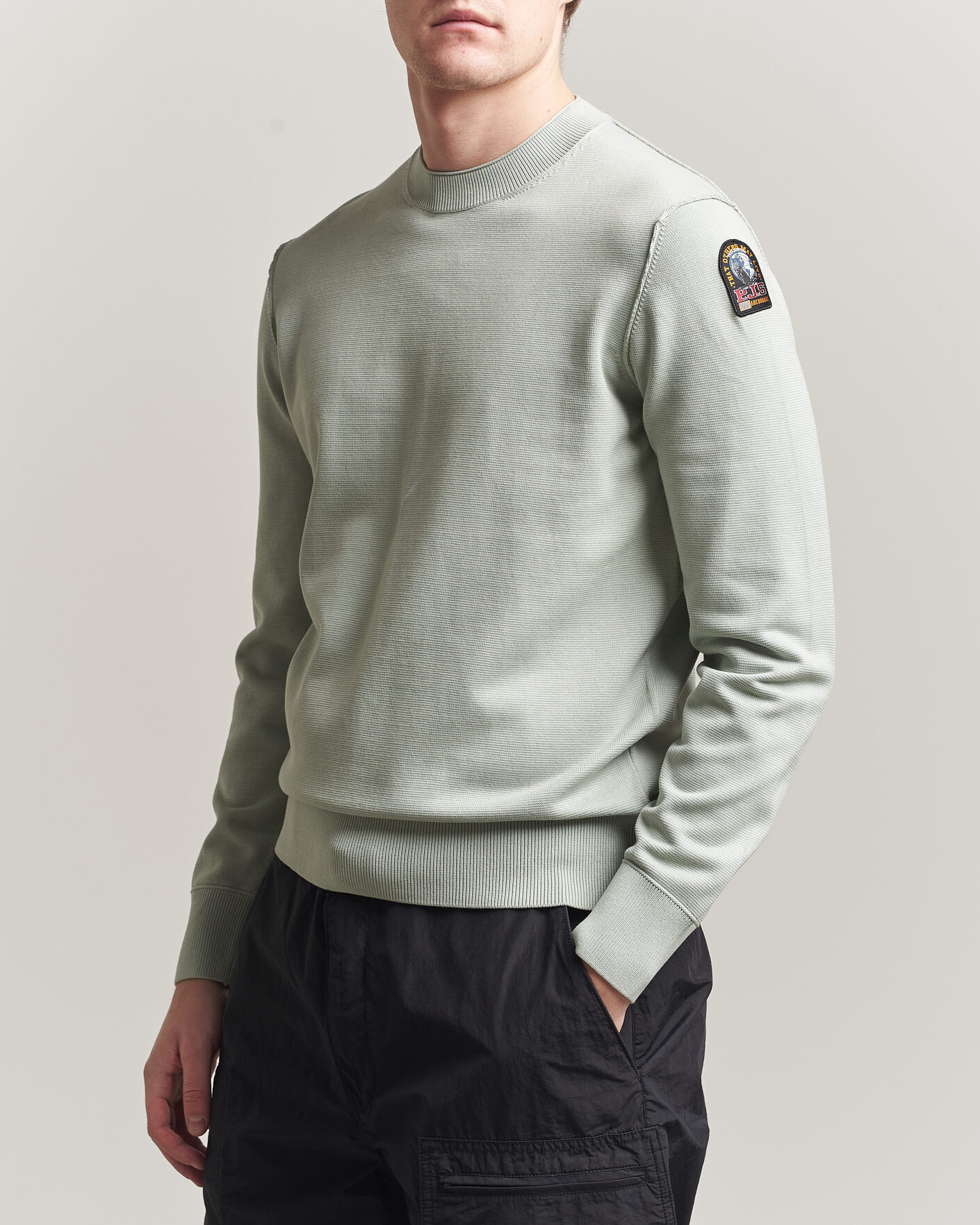 Men | Sweaters & Knitwear | Parajumpers | Basic Braw Knitted Sweater Fresh Grey