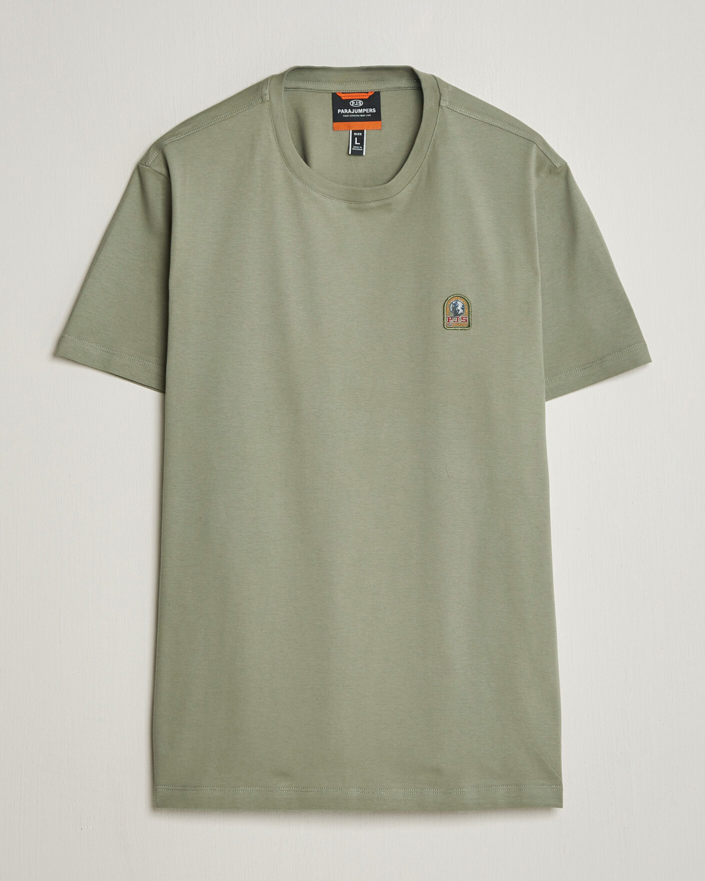 Men | T-Shirts | Parajumpers | Patch Crew Neck T-Shirt Ashen Sage