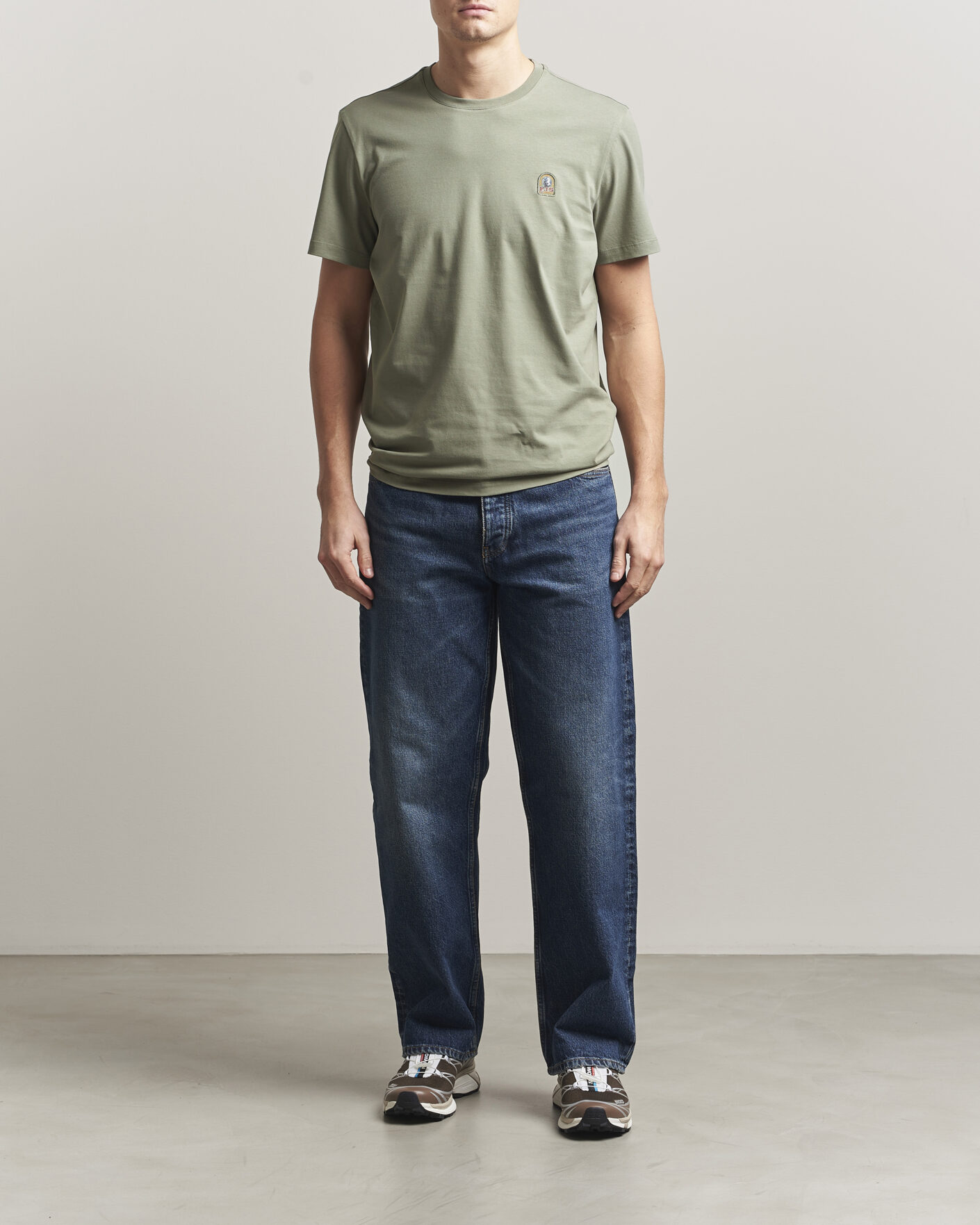 Men | T-Shirts | Parajumpers | Patch Crew Neck T-Shirt Ashen Sage