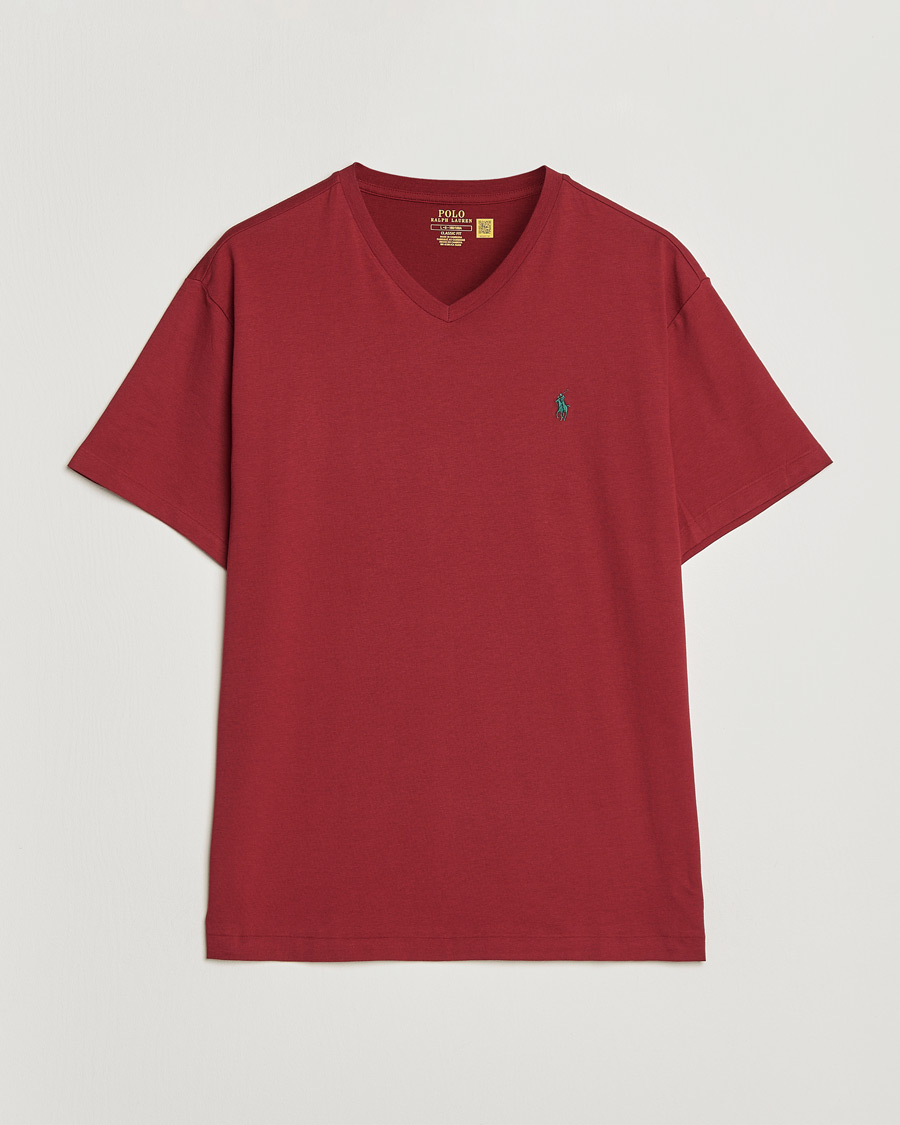 Men | T-Shirts | Polo Ralph Lauren | V-Neck T-Shirt Heritage Red