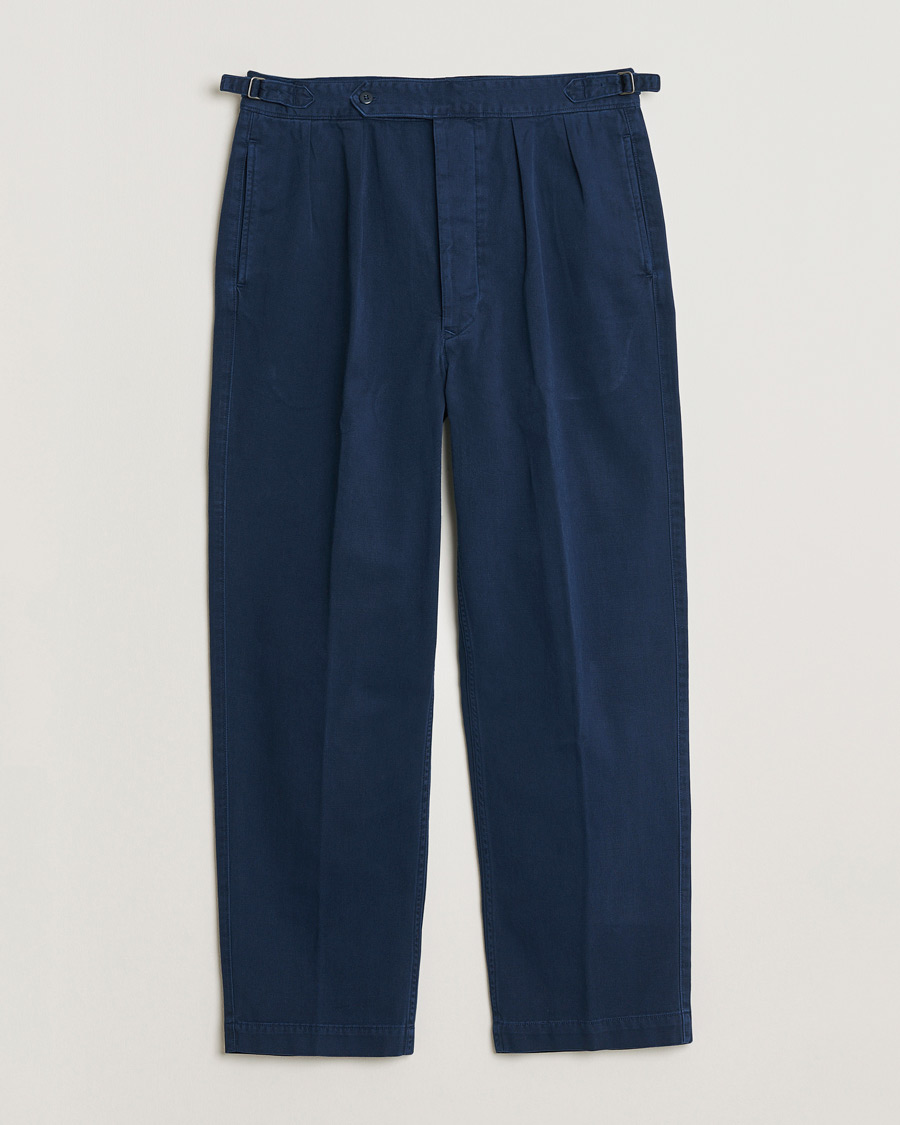 Men | Trousers | Polo Ralph Lauren | Pleated Cotton Twill Chinos Dark Cobalt