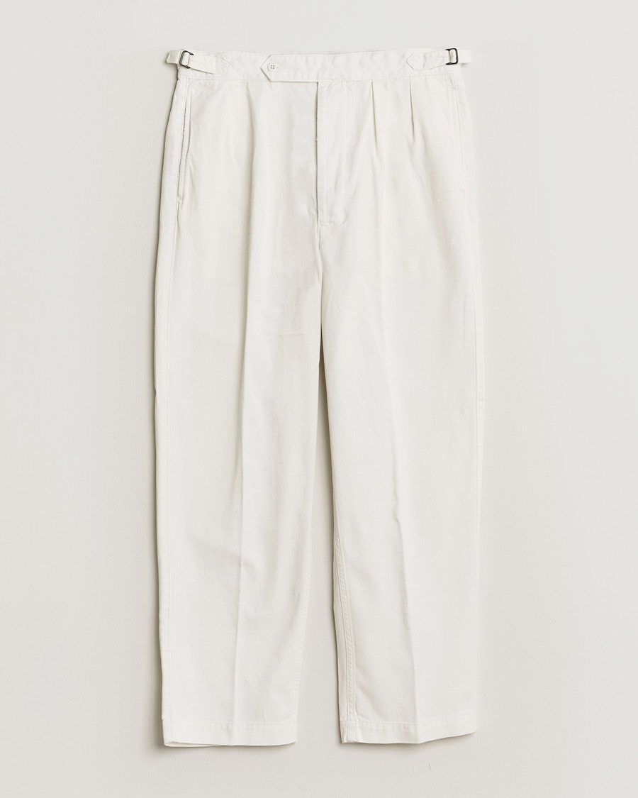 Men | Trousers | Polo Ralph Lauren | Pleated Cotton Twill Chinos Deckwash White
