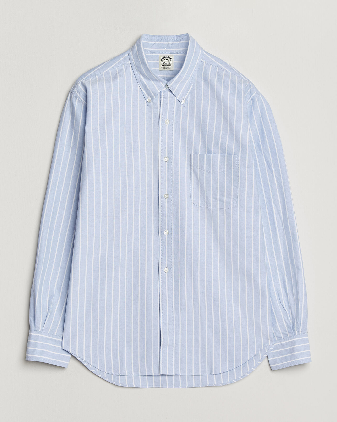 Men | Shirts | Kamakura Shirts | Vintage Ivy Oxford BD Shirt Blue Blazer Stripe