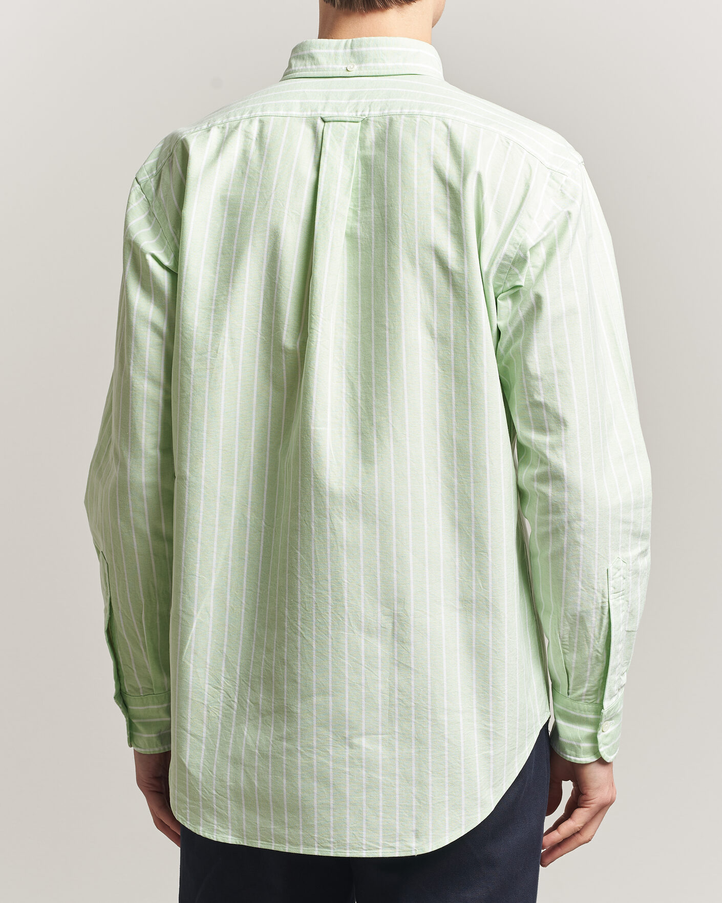 Men | Shirts | Kamakura Shirts | Vintage Ivy Oxford BD Shirt Green Blazer Stripe