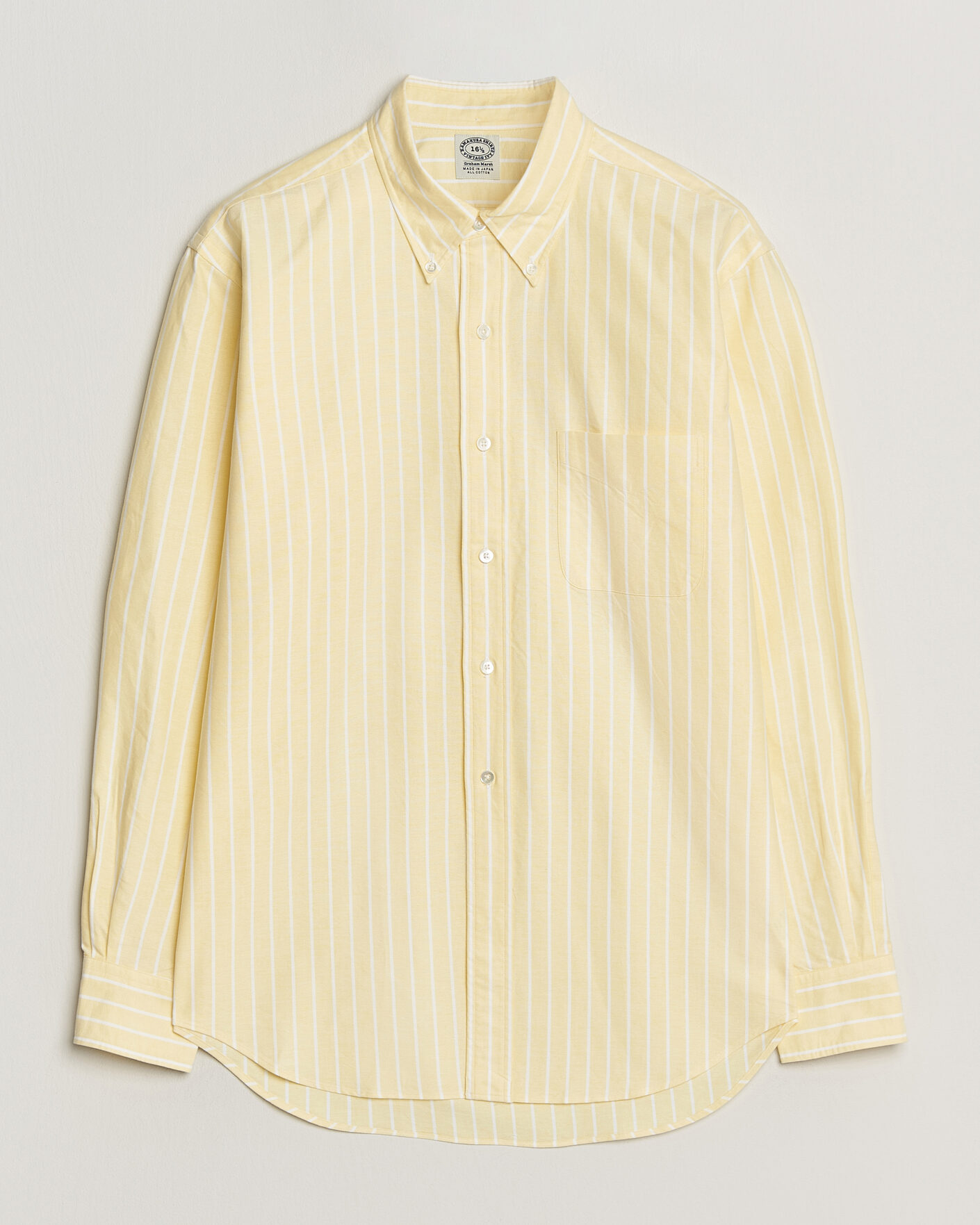 Men | Shirts | Kamakura Shirts | Vintage Ivy Oxford BD Shirt Yellow Blazer Stripe
