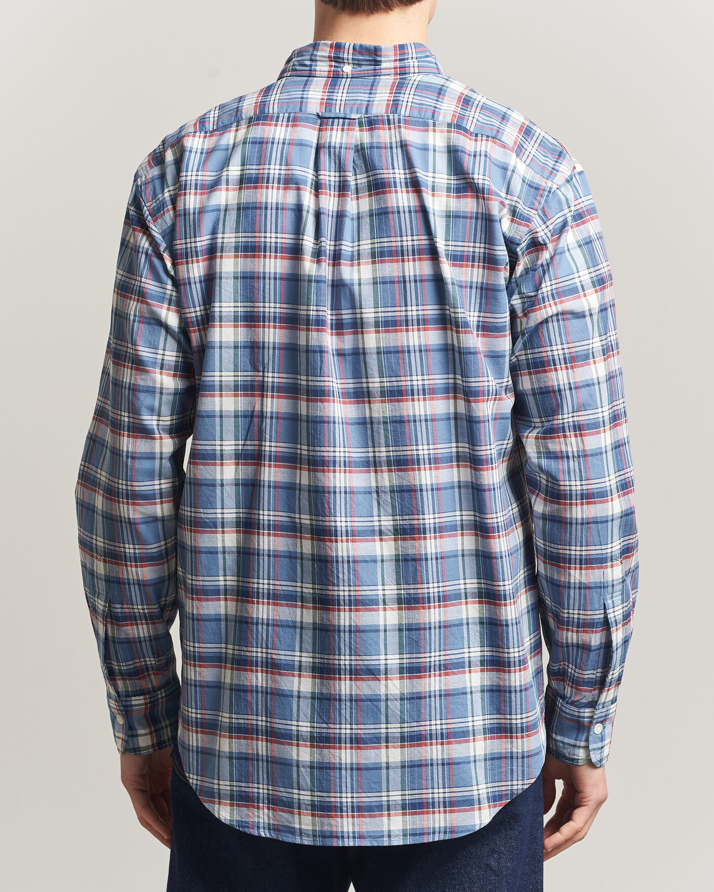 Men | Shirts | Kamakura Shirts | Vintage Ivy Button Down Shirt Blue Madras