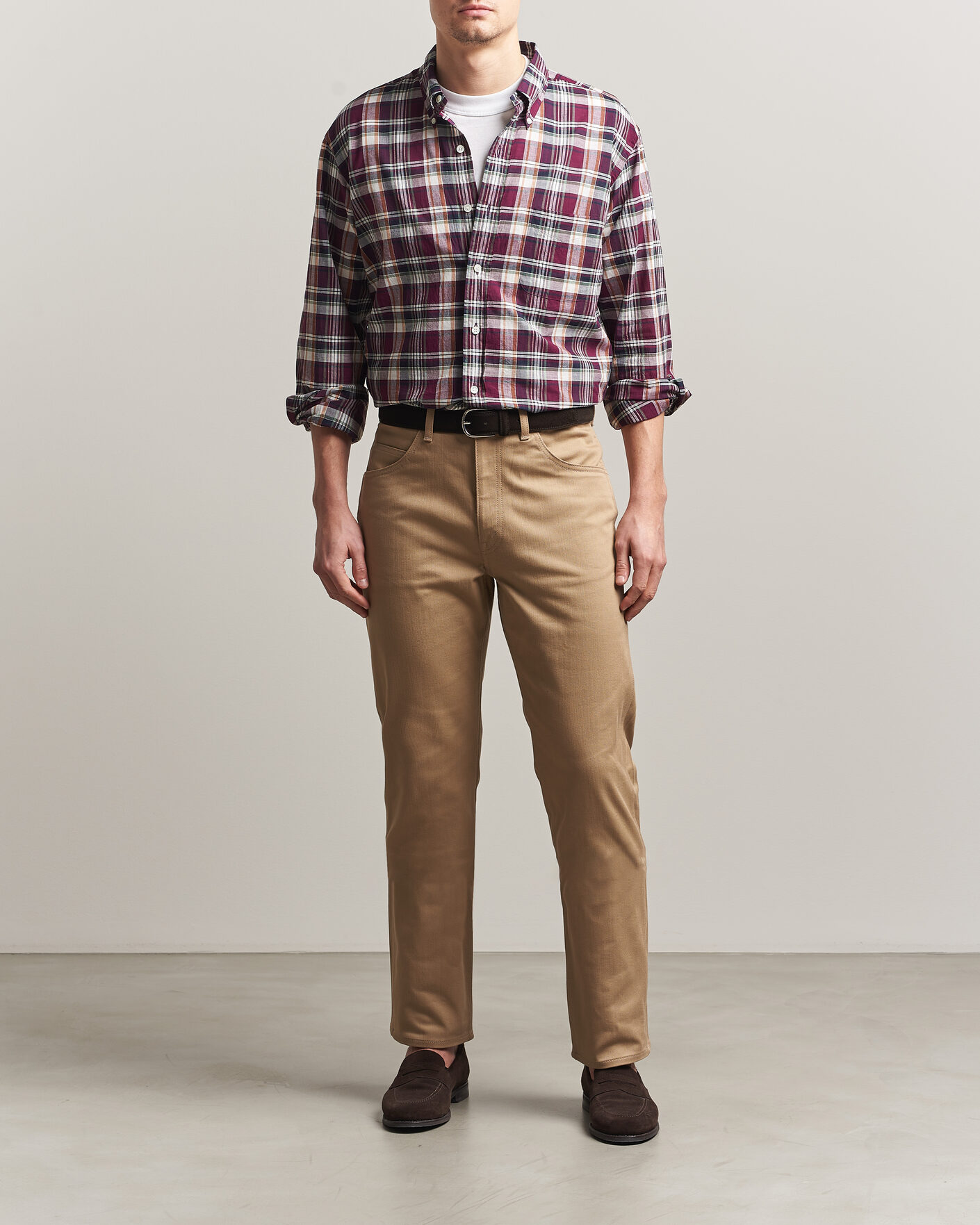 Men | Shirts | Kamakura Shirts | Vintage Ivy Button Down Shirt Red Madras