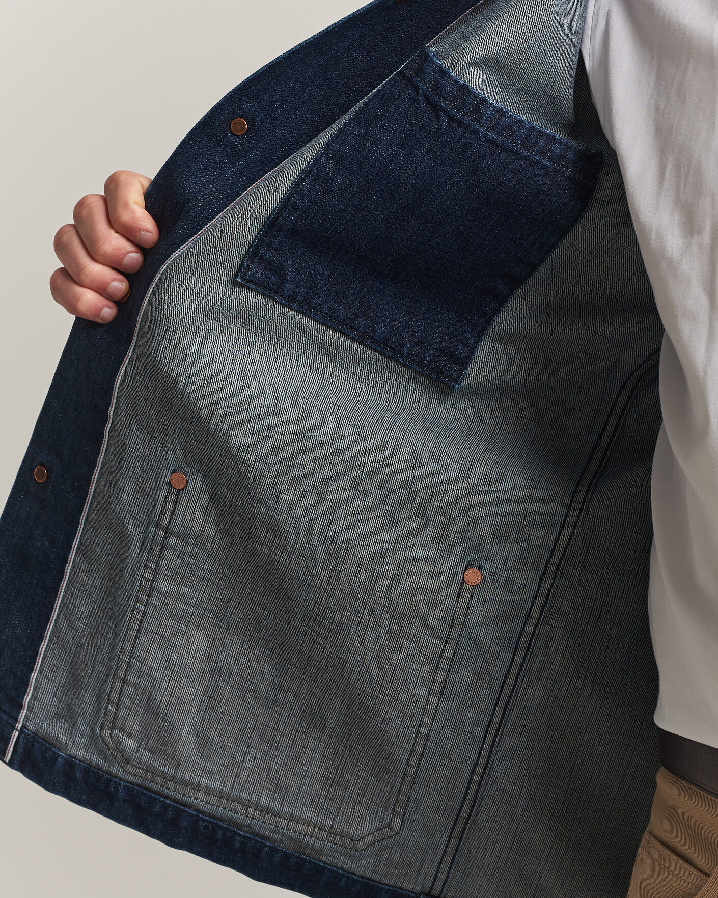 Men | Coats & Jackets | Kamakura Shirts | French Work Jacket Dark Denim