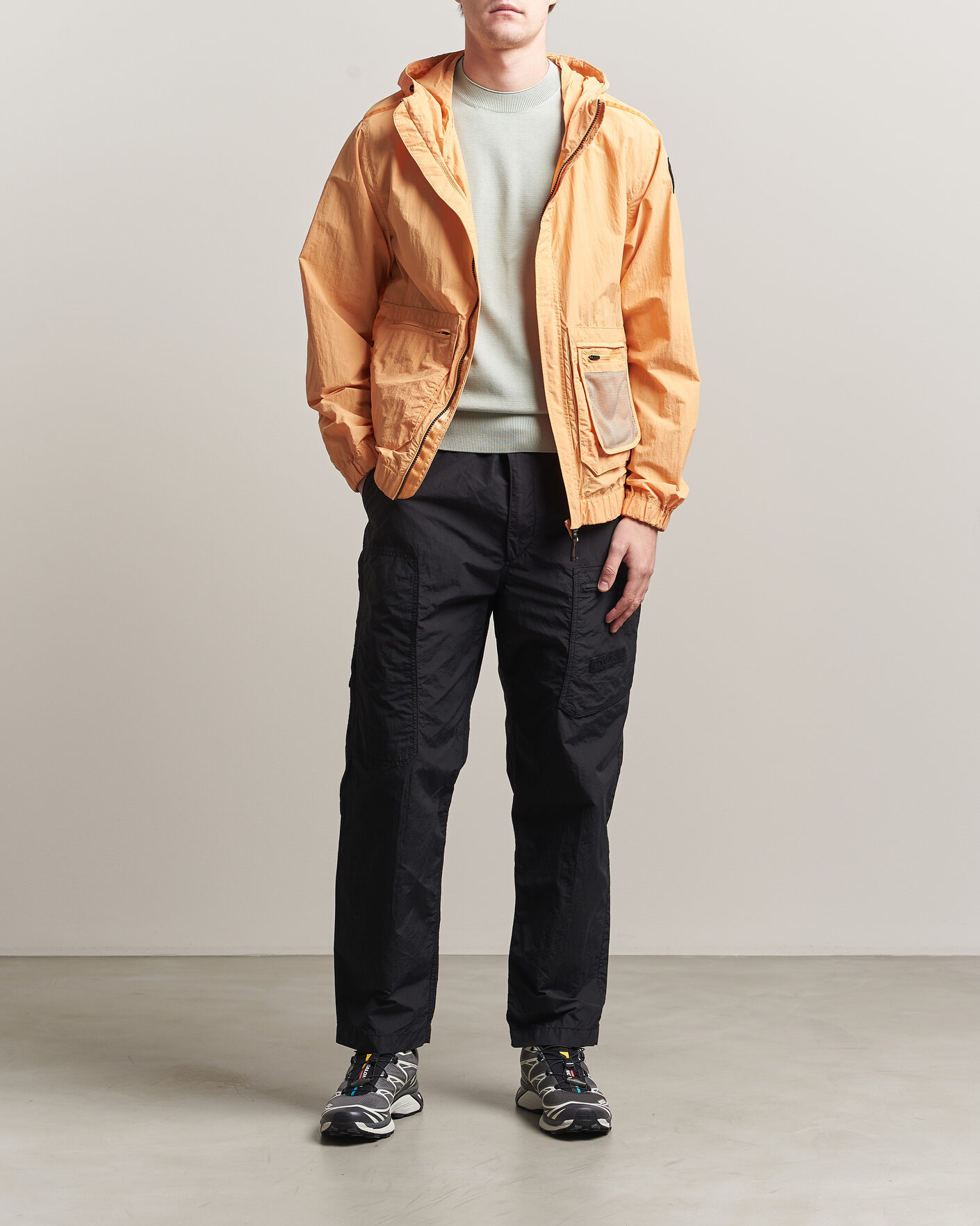 【レオ】C/N PEACH WASHER PUFFER Sサイズ Parajumpers Rube Smash Peached Nylon Hooded Jacket Apricot Nectar